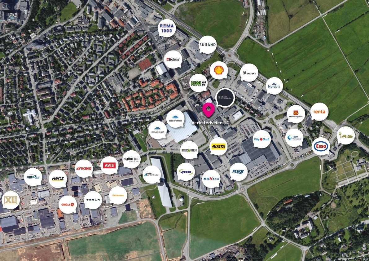 Eiendommen ligger i Verkstedveien 1, 8008 Bodø. Galleribilde