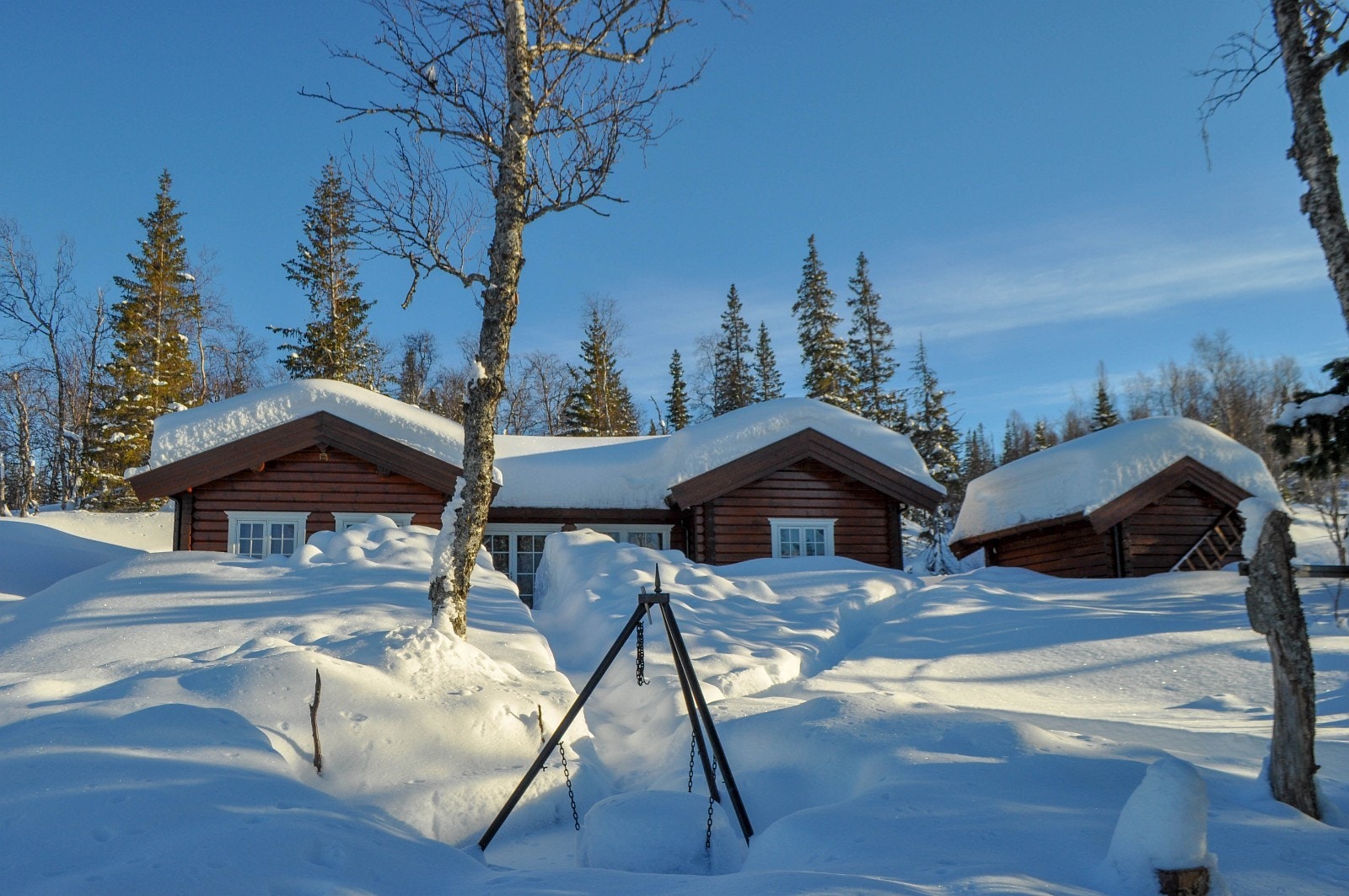 Hyttegrenda og hele området ligger på ca. 500 meter over havet, og har stabile og snørike vintre Galleribilde