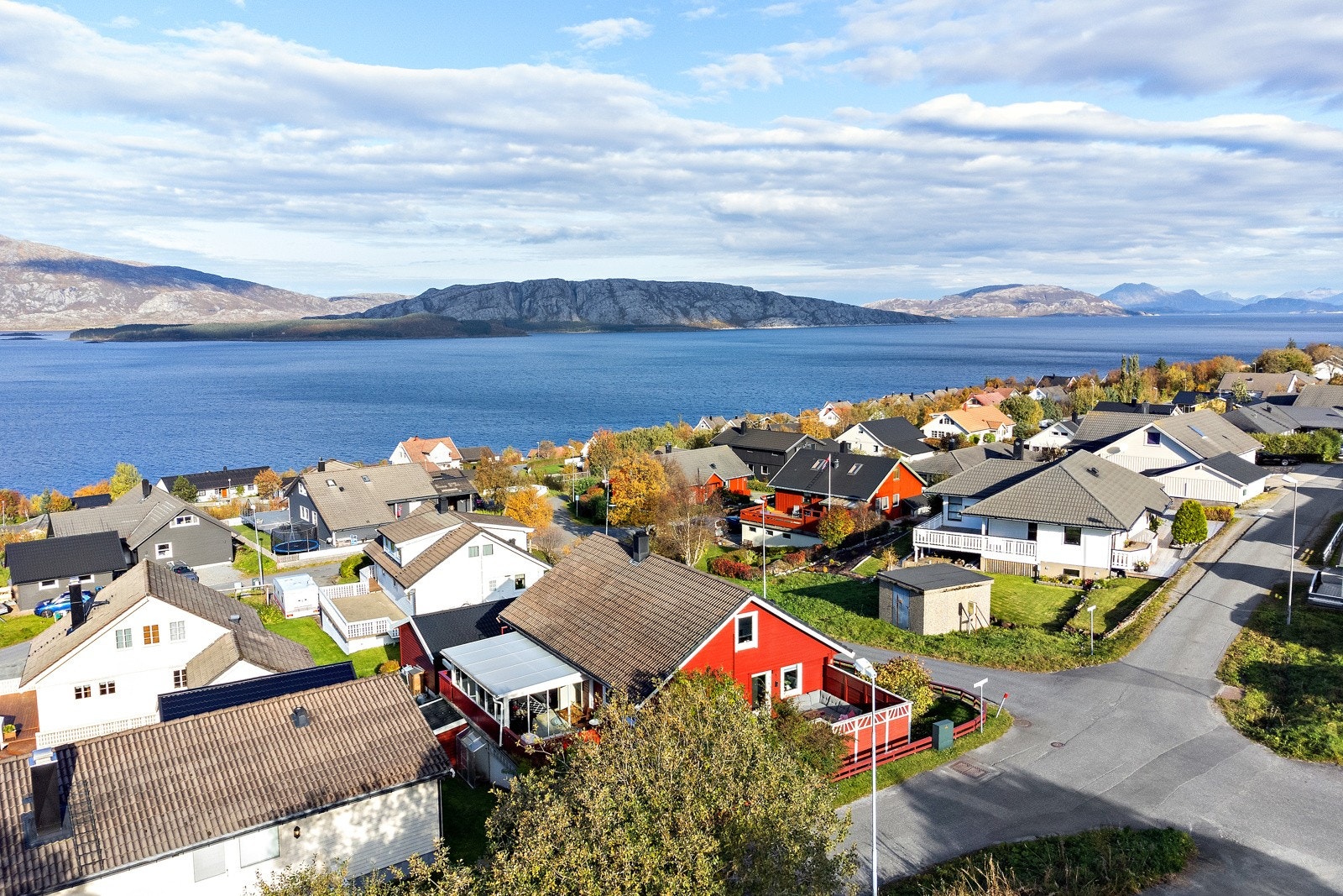 Dronebilde over nærområdet Galleribilde