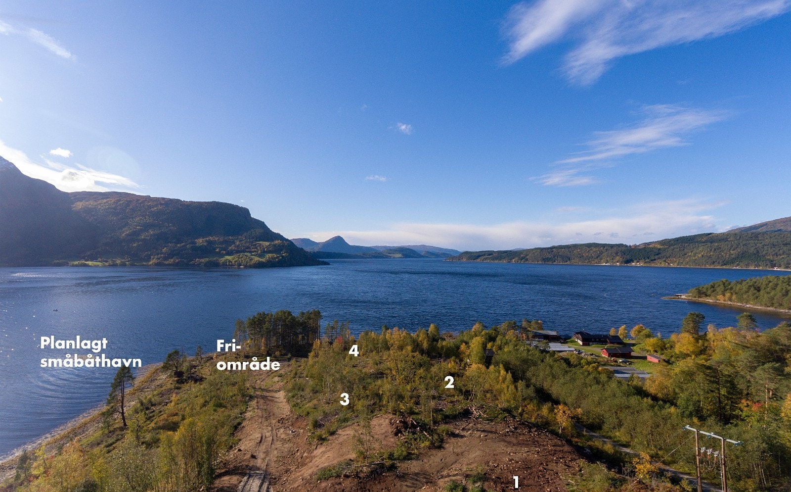 Tomtene 1-4 er sørvendte med fantastisk utsikt Galleribilde