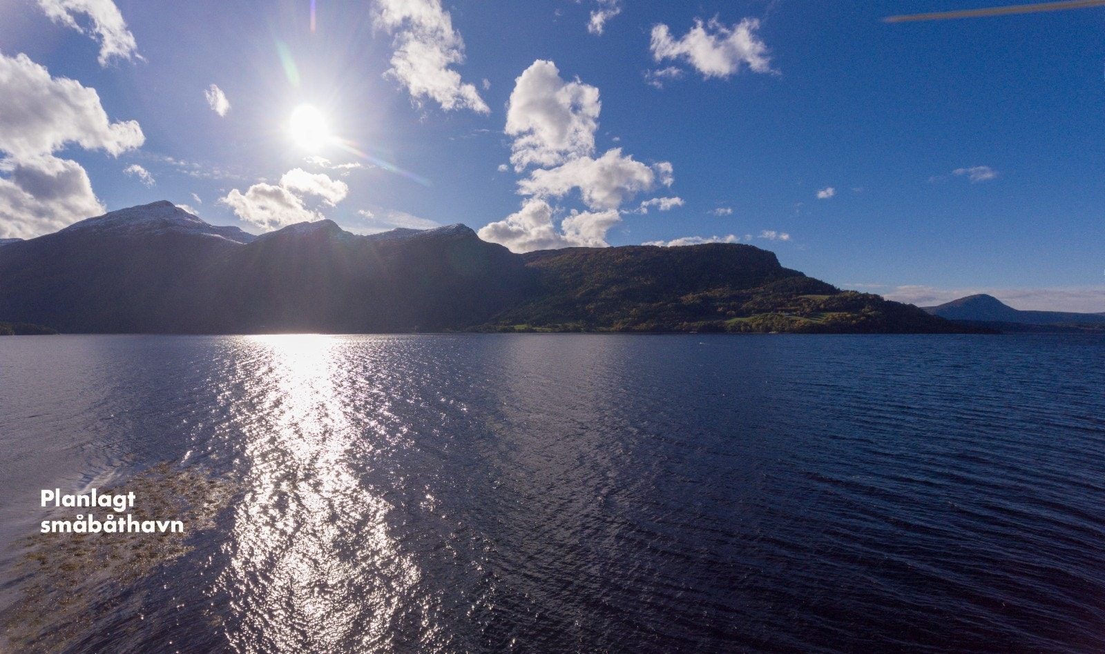 Utsikt mot sør fra friområde og planlagt småbåthavn Galleribilde