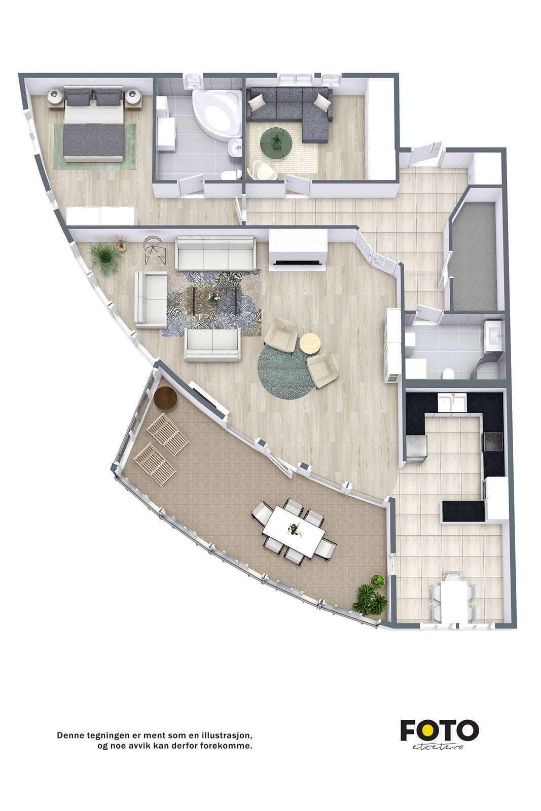 Veiledende plantegning 4. etasje. Ikke målbar. Galleribilde