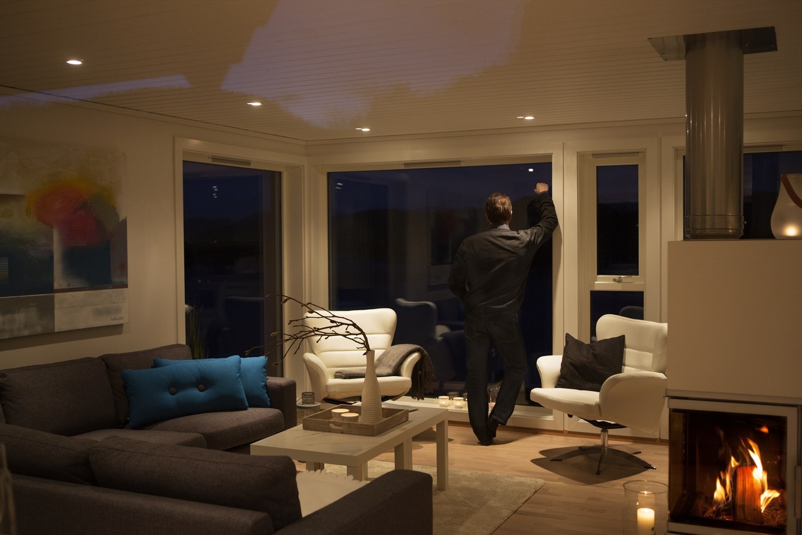 Vedovn ferdig installert. Bilde tatt fra ferdig hytte Galleribilde