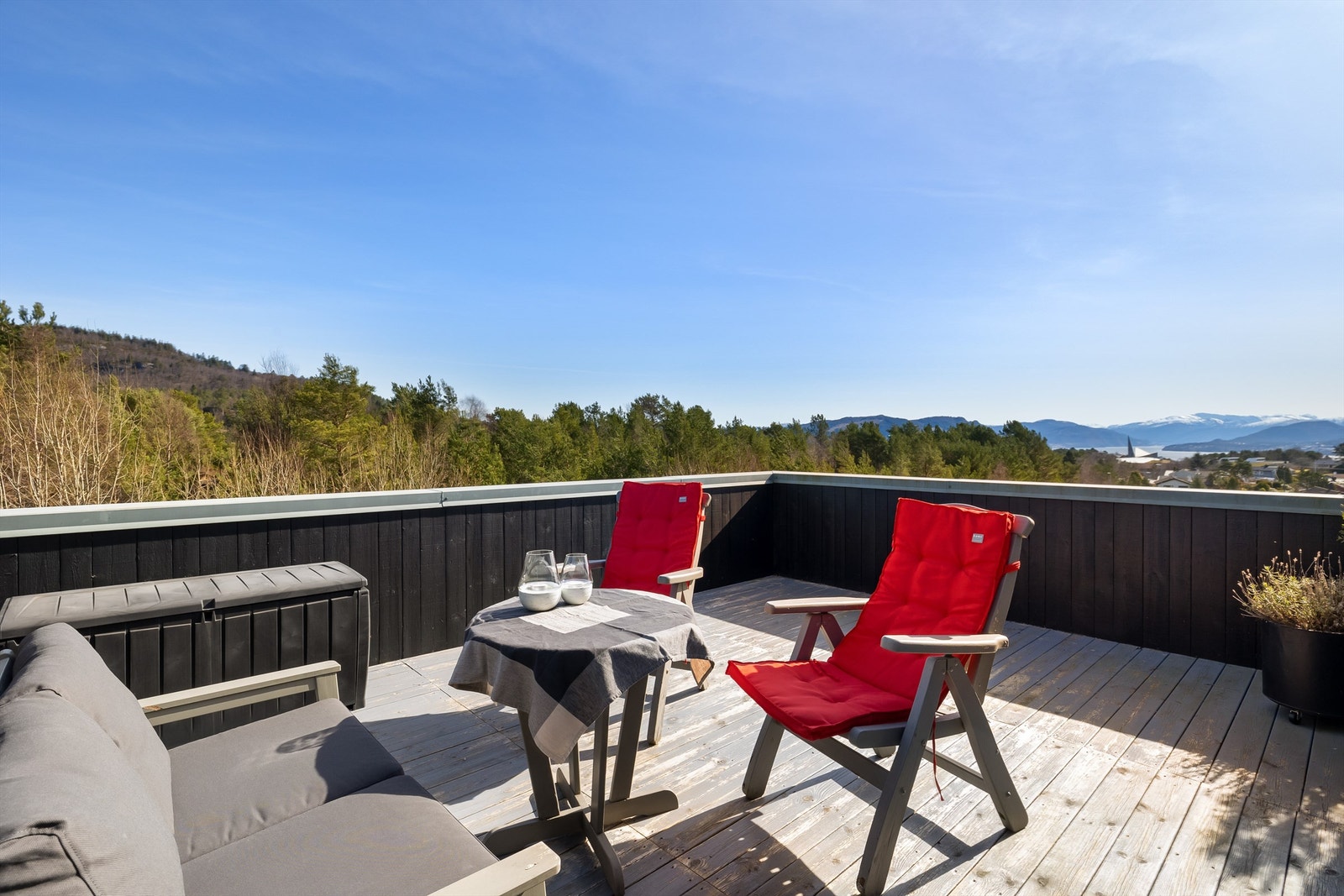 Takterrassen sett fra loftstuen Galleribilde