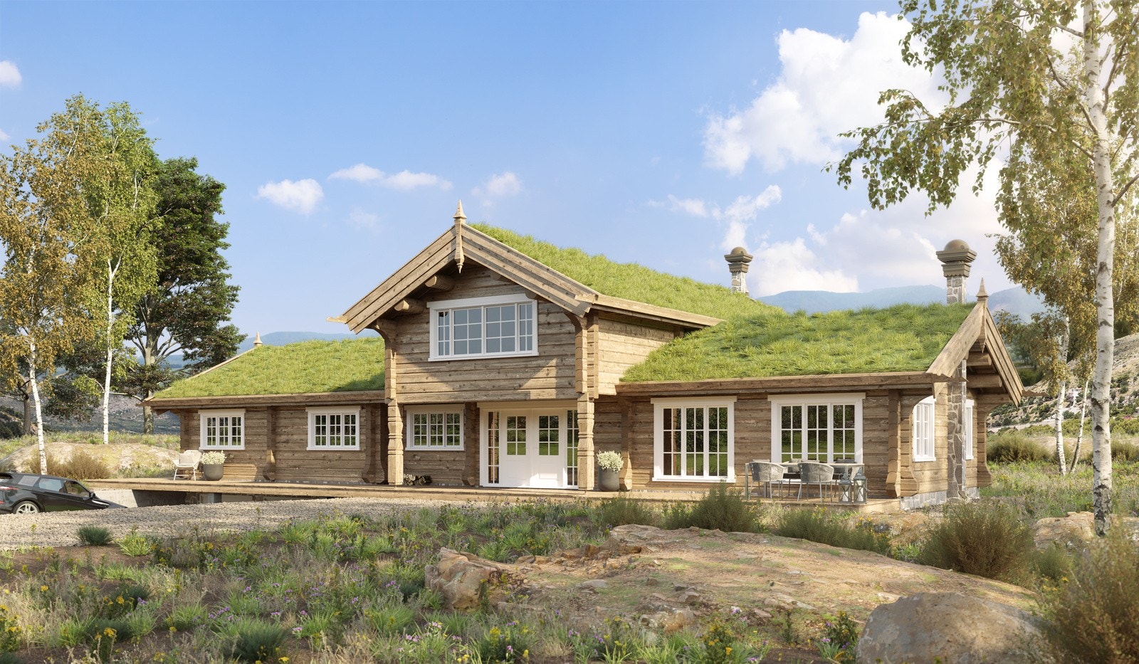 - Fantastisk tømmerhytte med garasje og oppstue- Galleribilde