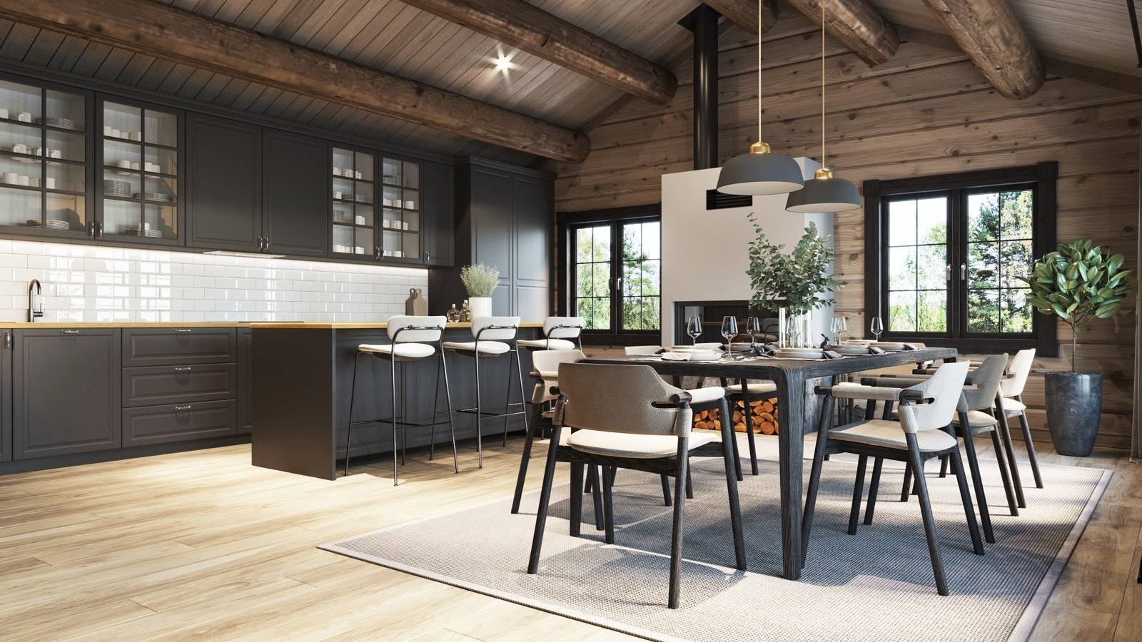 - Kjøkkenet blir hjertet i hytta - Galleribilde