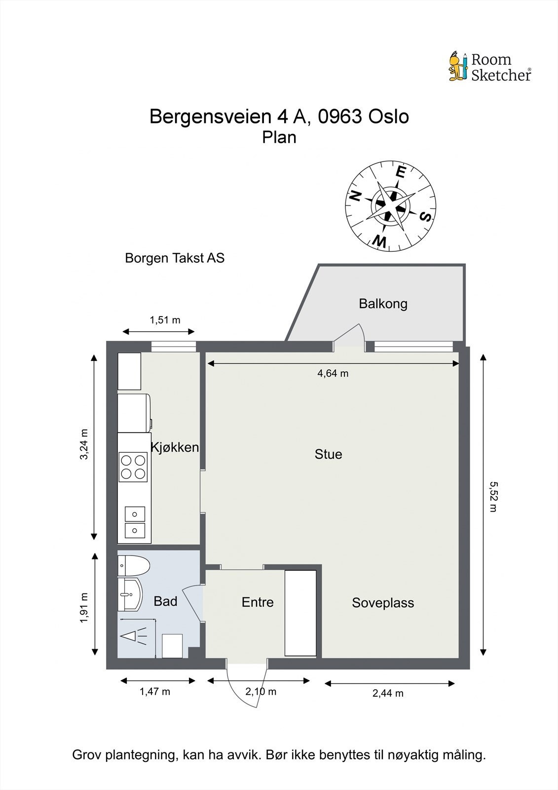 - Plantegning med mål - Galleribilde