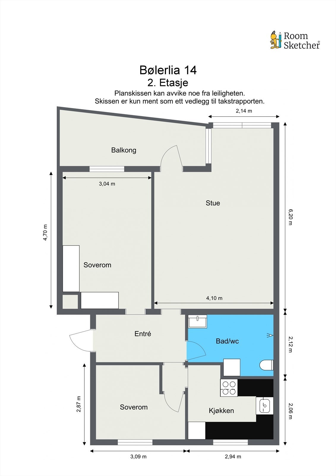 Plantegning med mål. Galleribilde