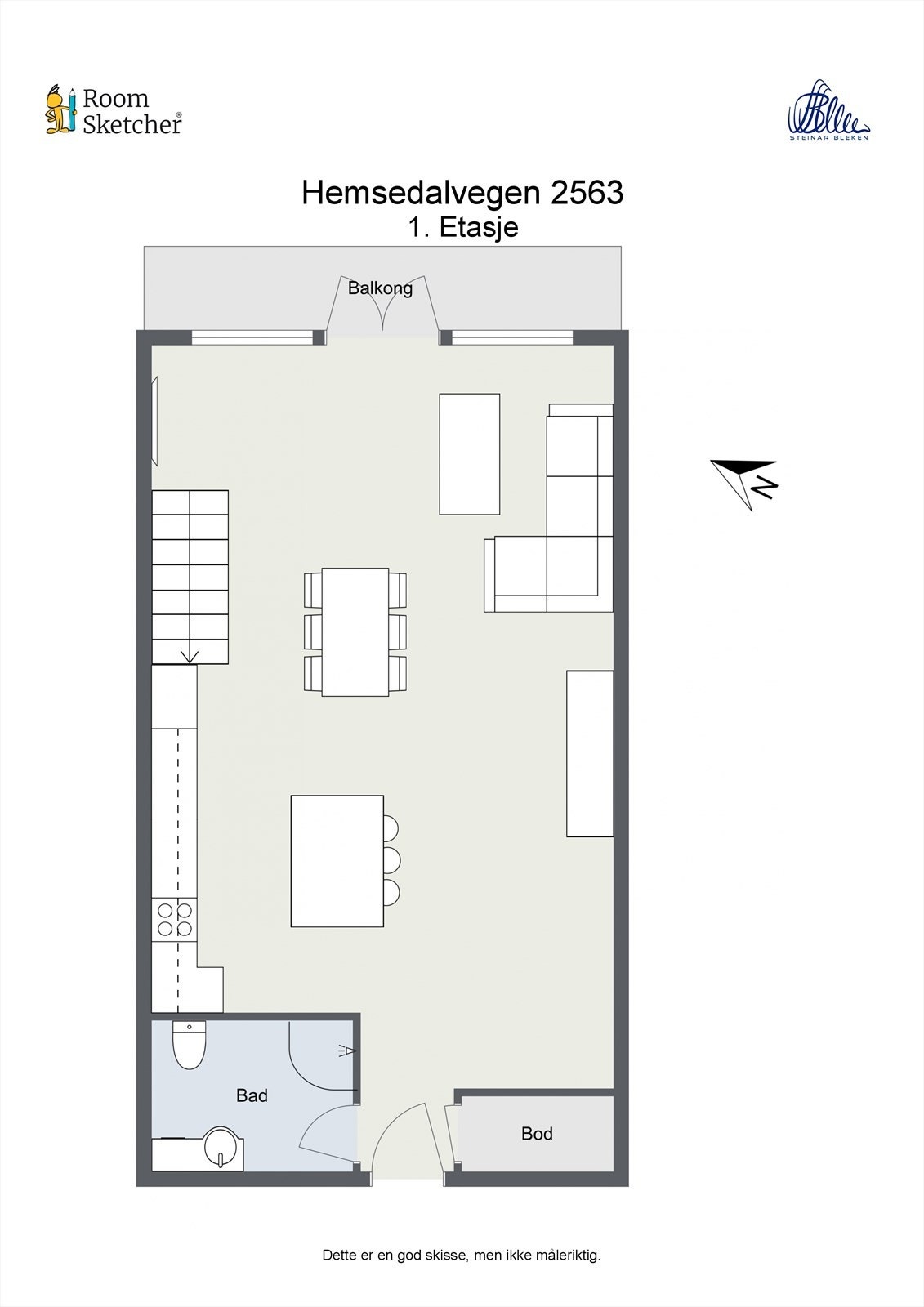 Toppetasje illustrativ plantegning Galleribilde