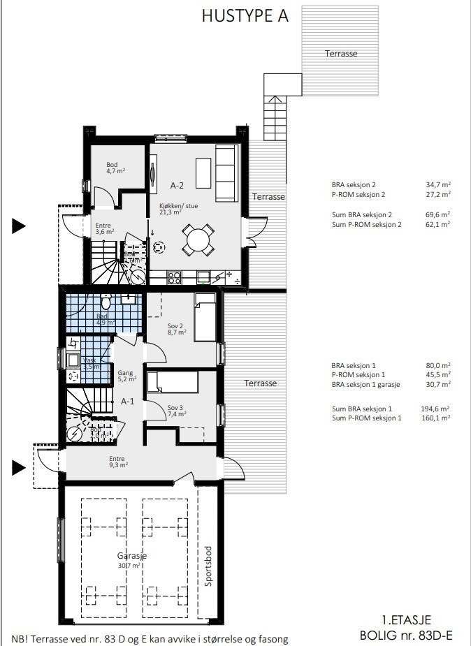 Plantegning 1 etg. Galleribilde