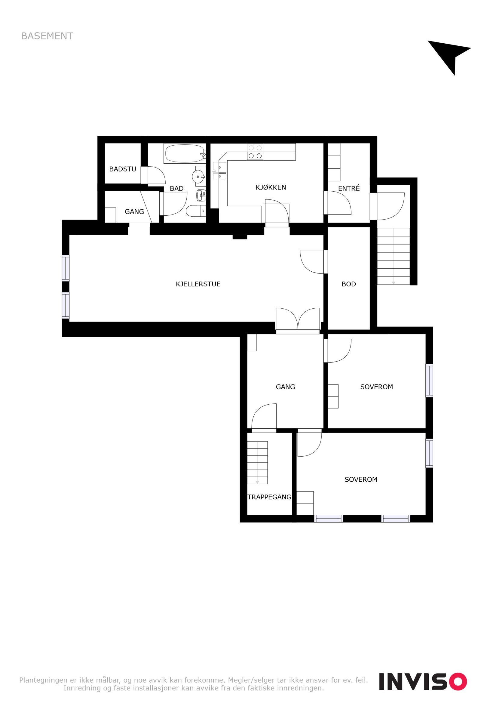 Plantegning kjelleretasje Galleribilde