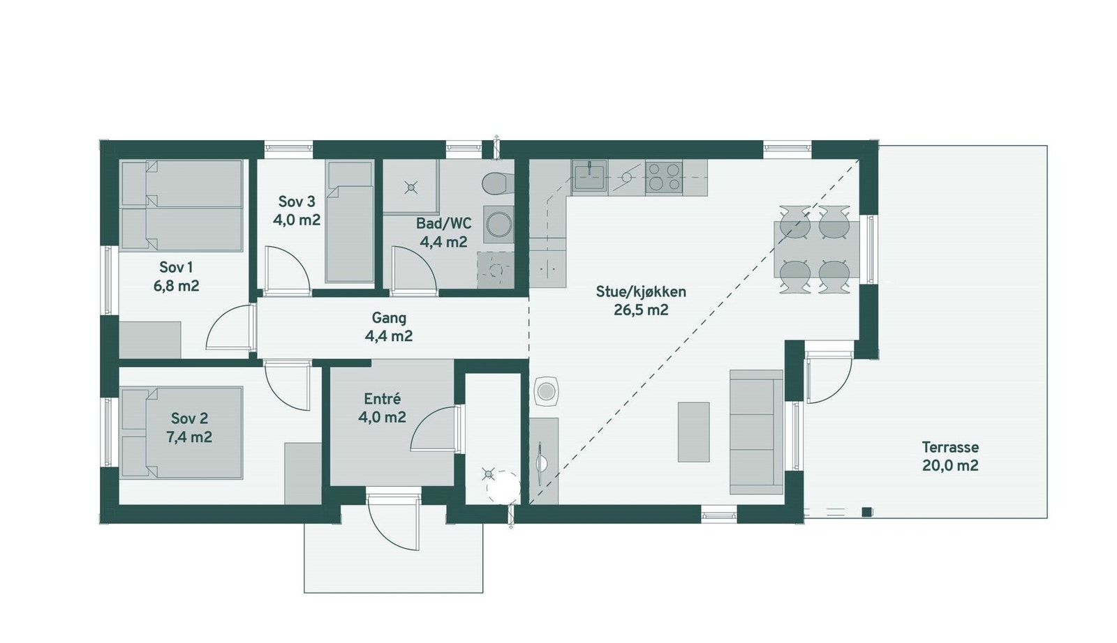 Plantegning Mjuken 65 Galleribilde
