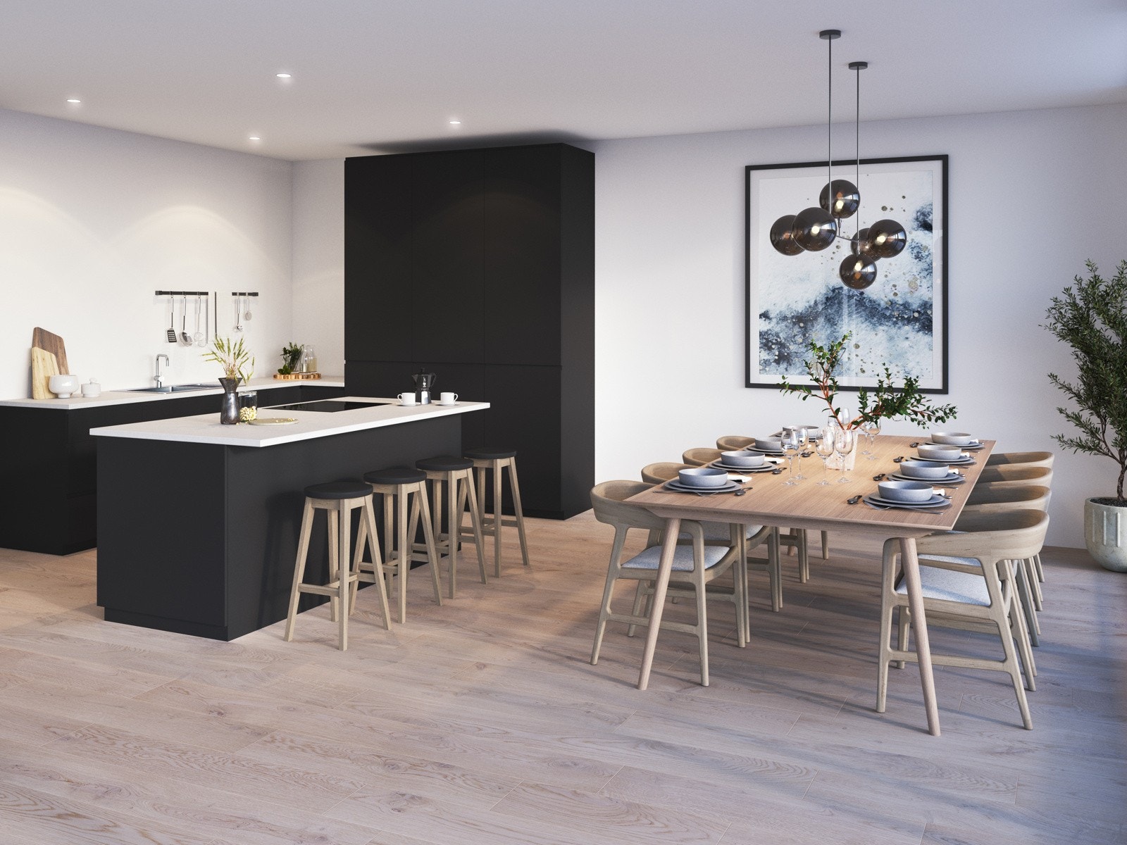 Boligene vil bli levert med et gjennomgående godt materialvalg. Det vil selvsagt også være mulig å gjøre individuelle oppgraderinger til avtalt pris med utbygger. Galleribilde