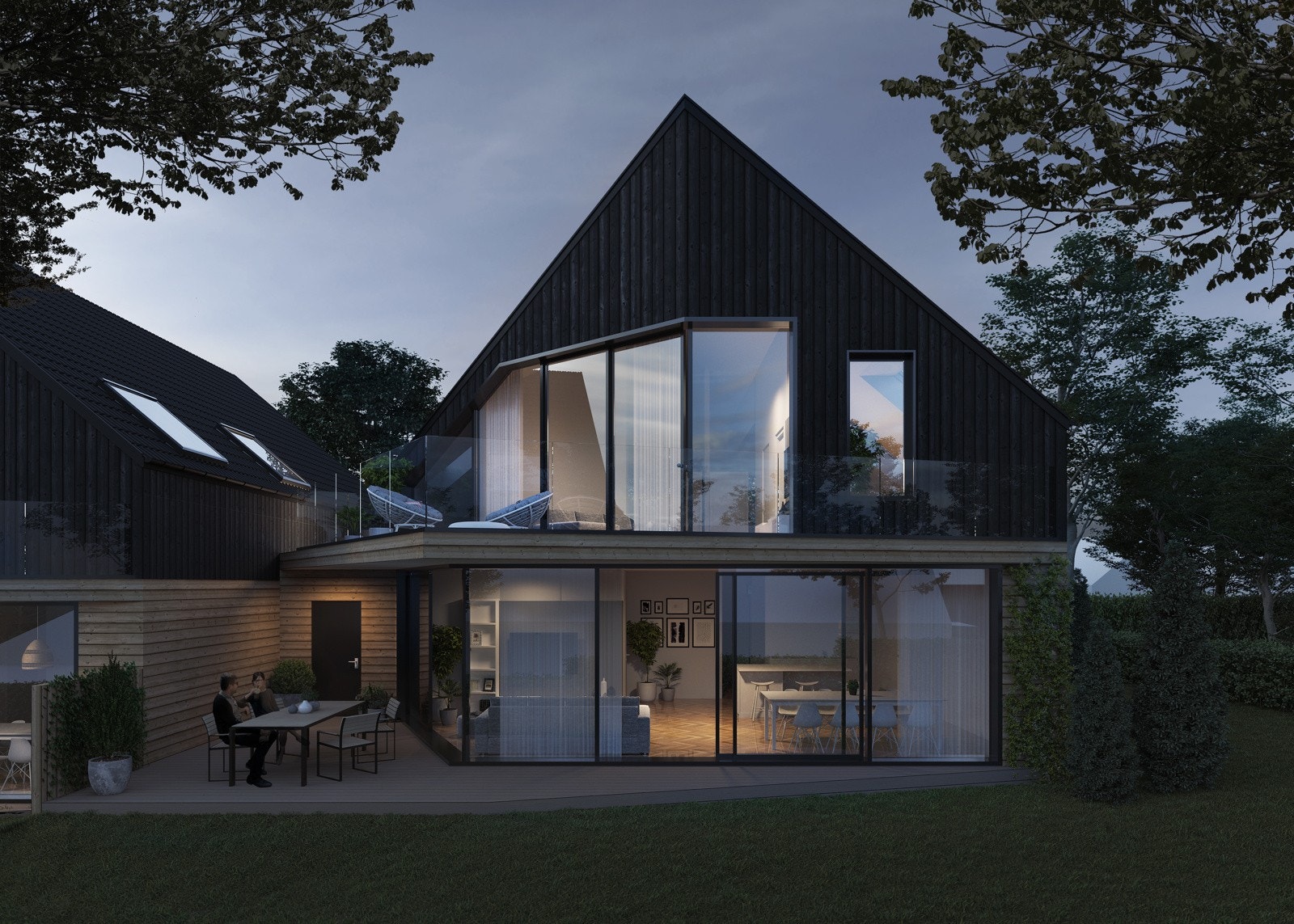 Balkong med flott utsikt fra 2.etasje samt romslige uteområde på bakkeplan. Galleribilde