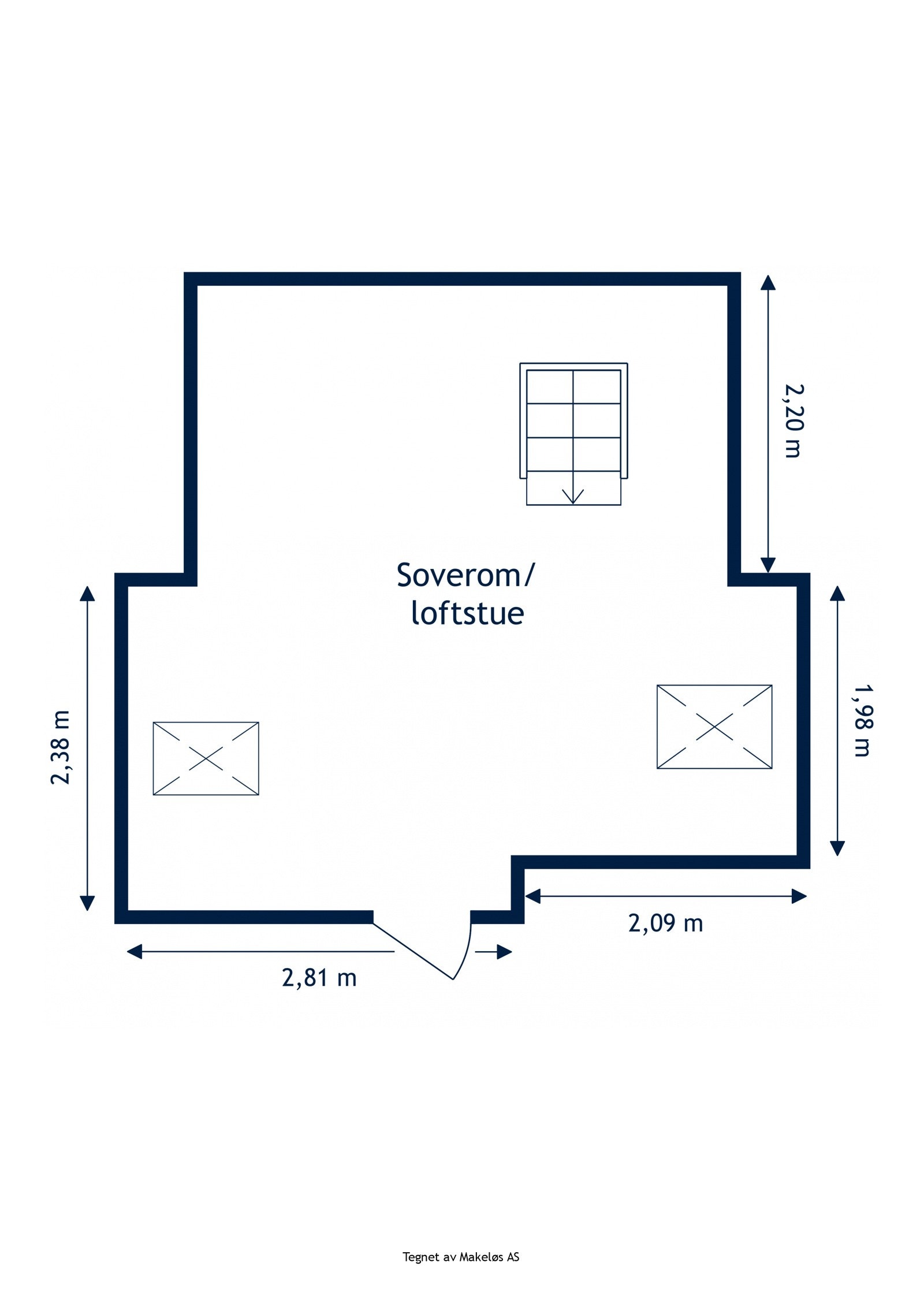 Plantegning loft. Galleribilde
