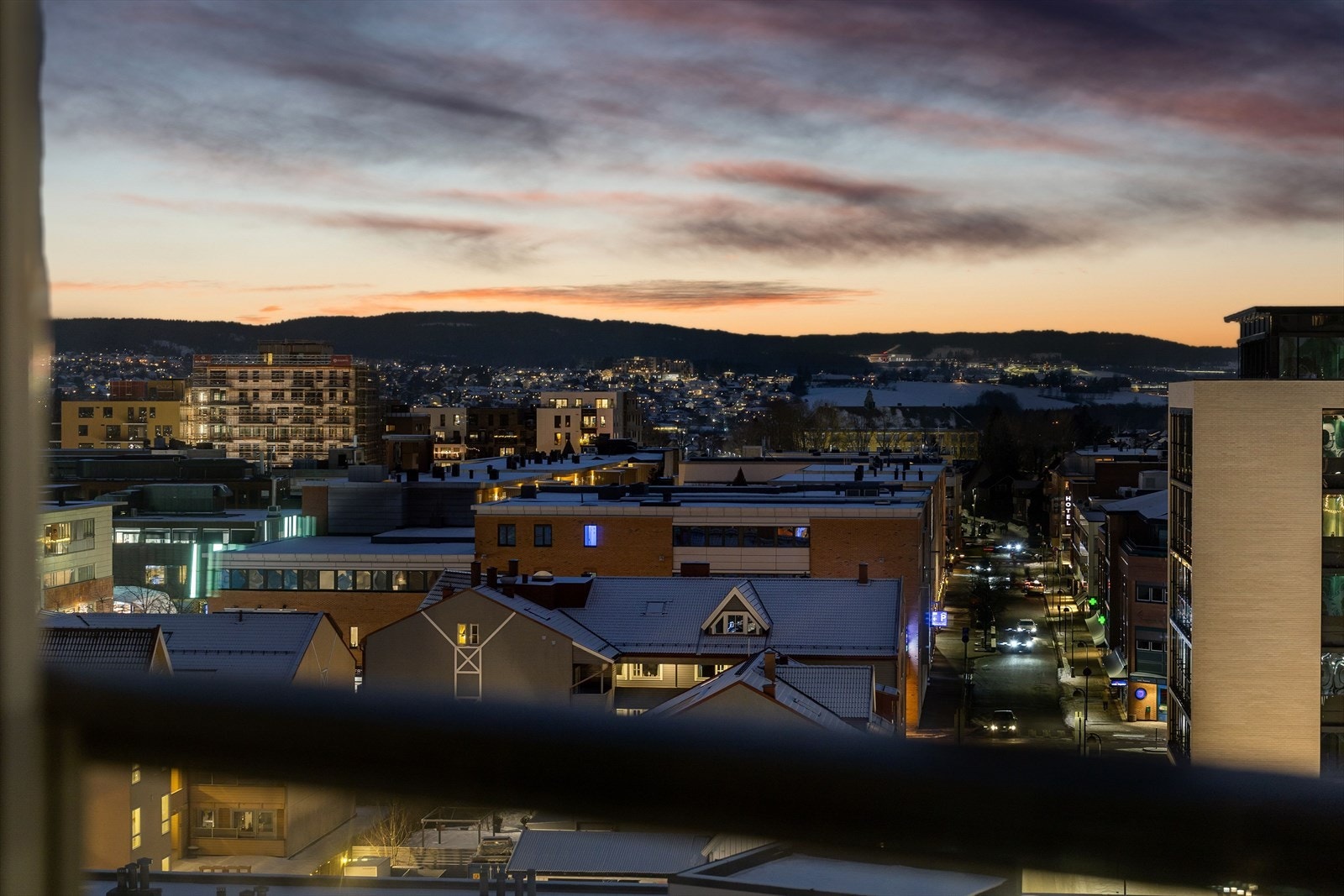 Urban og flott utsikt over Lillestrøm sentrum. Galleribilde