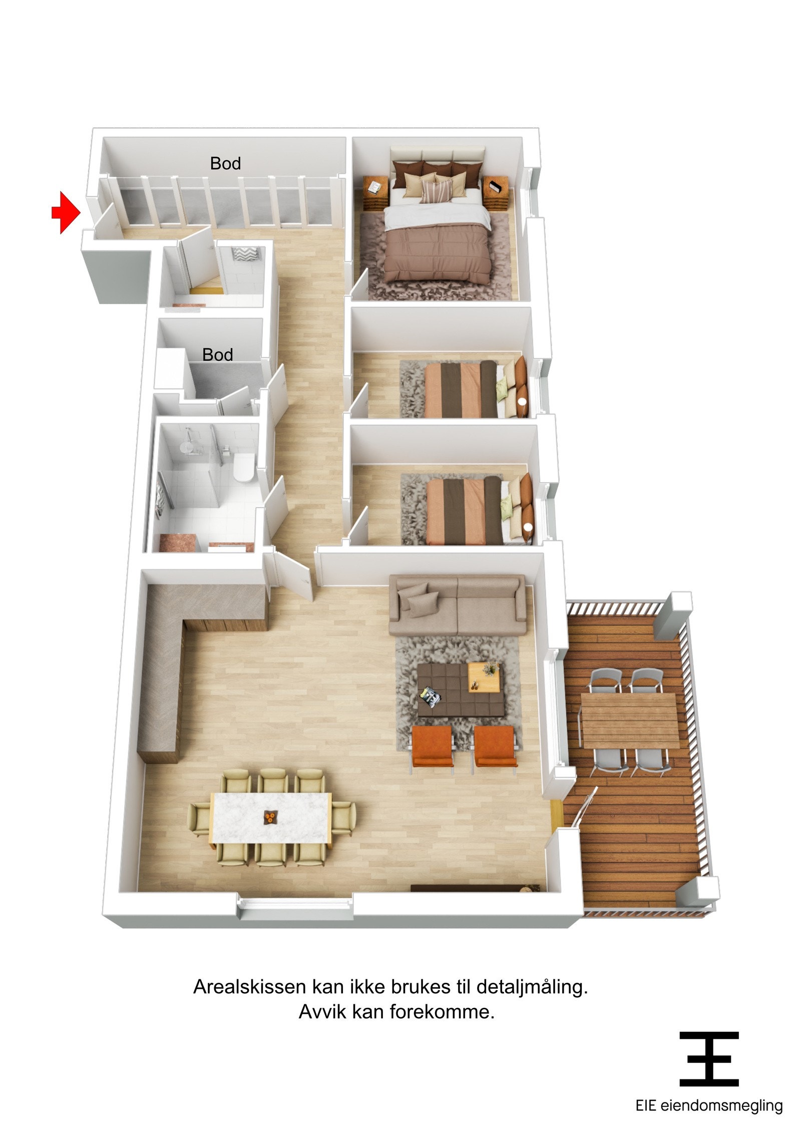 3D plantegning Galleribilde