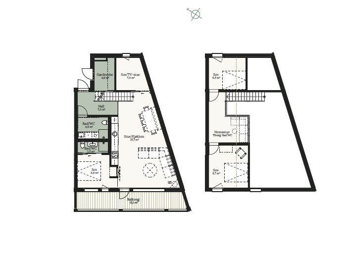 Plantegning leilighet 1302. Galleribilde