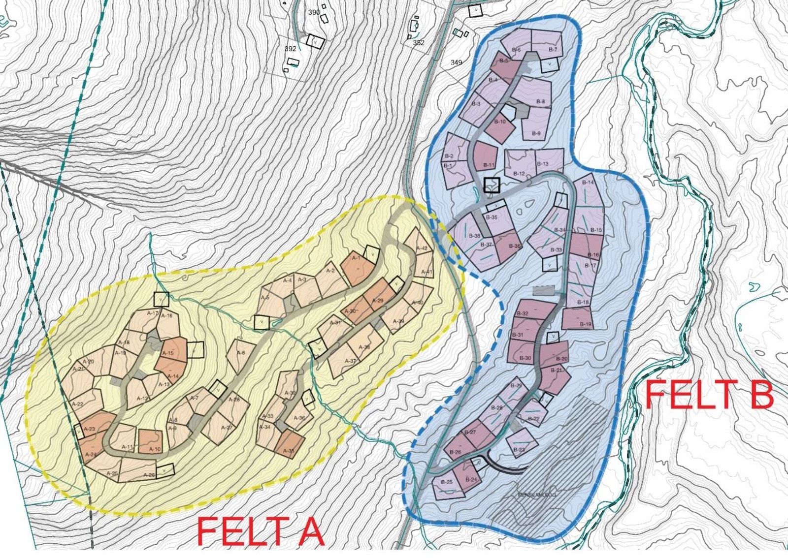 Tomtekart felt A og B Galleribilde