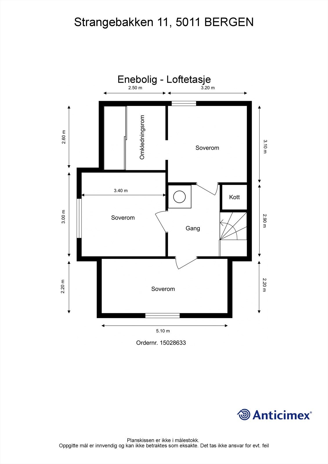 Plantegning loftsetasje Galleribilde