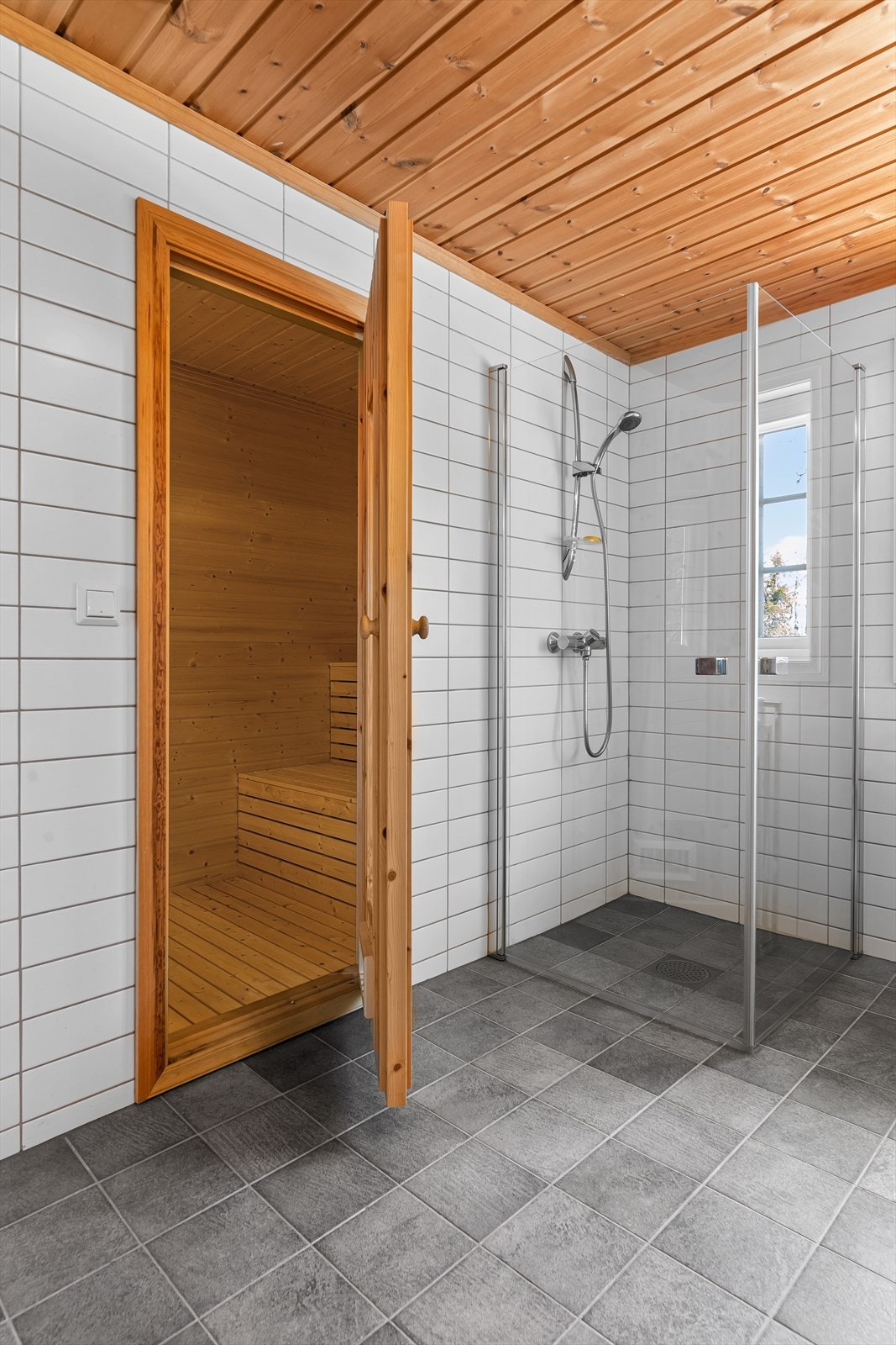 Fra badet i 1. etasje er det adkomst til badstue. Galleribilde