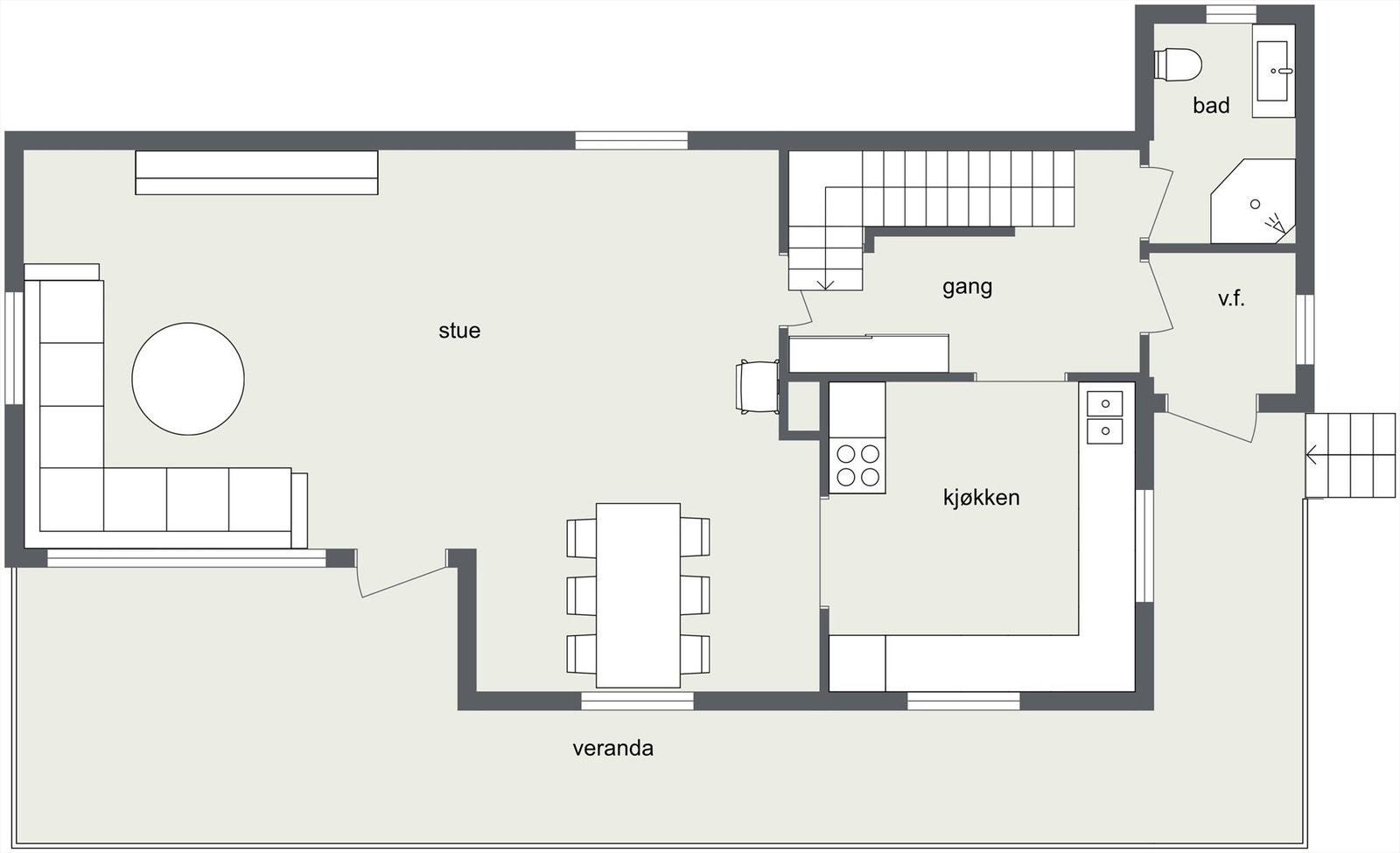 Plantegning første etasje. Galleribilde
