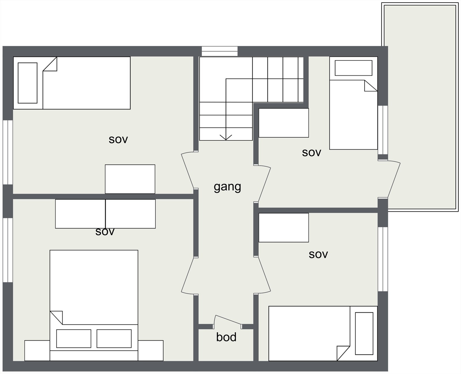 Plantegning loft. Galleribilde