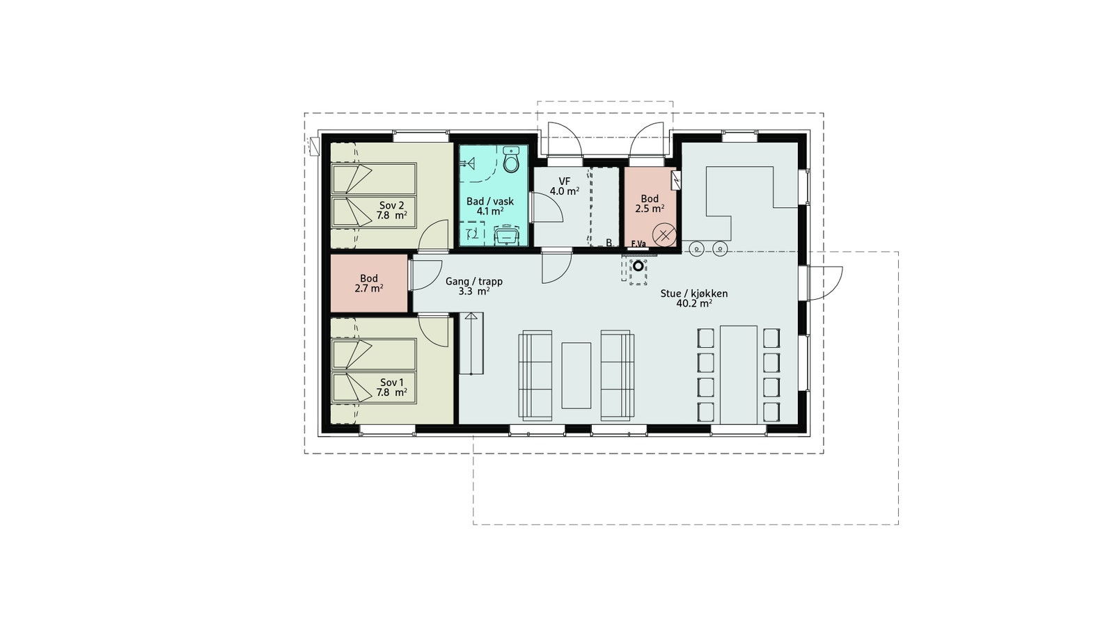Plantegning 1. etasje Galleribilde
