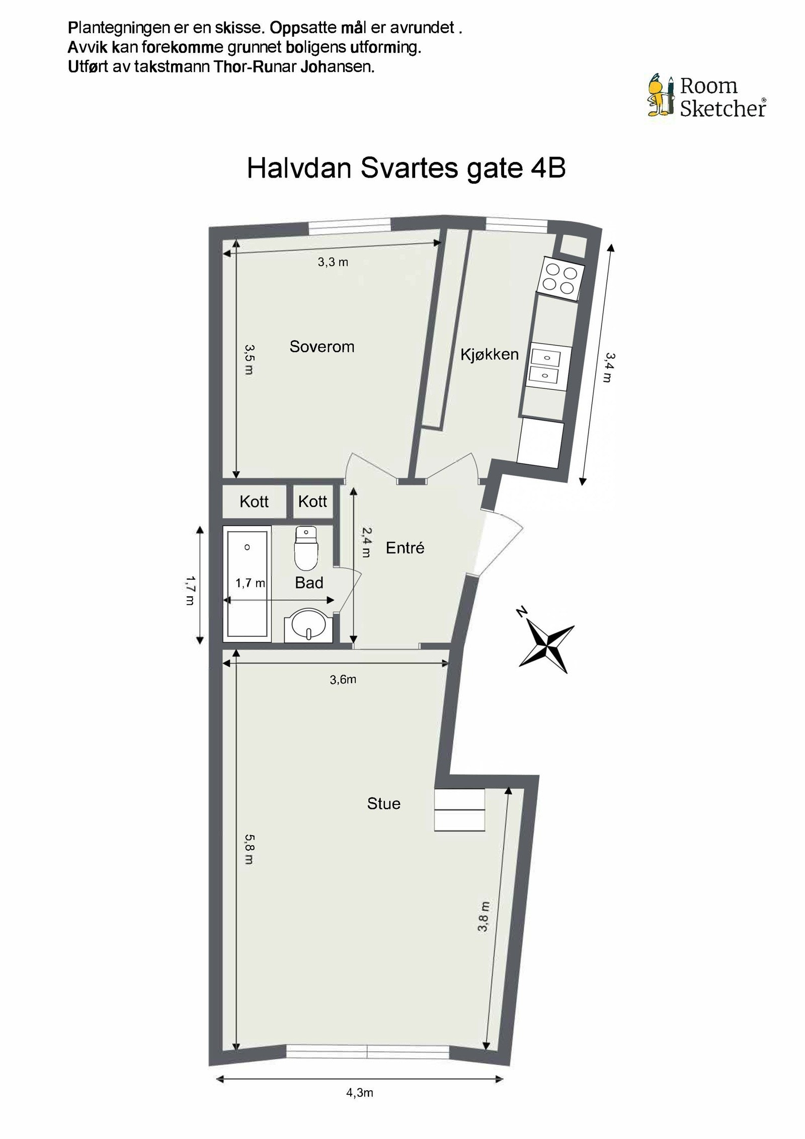 Plantegning Halvdan Svartes gate 4B. Galleribilde