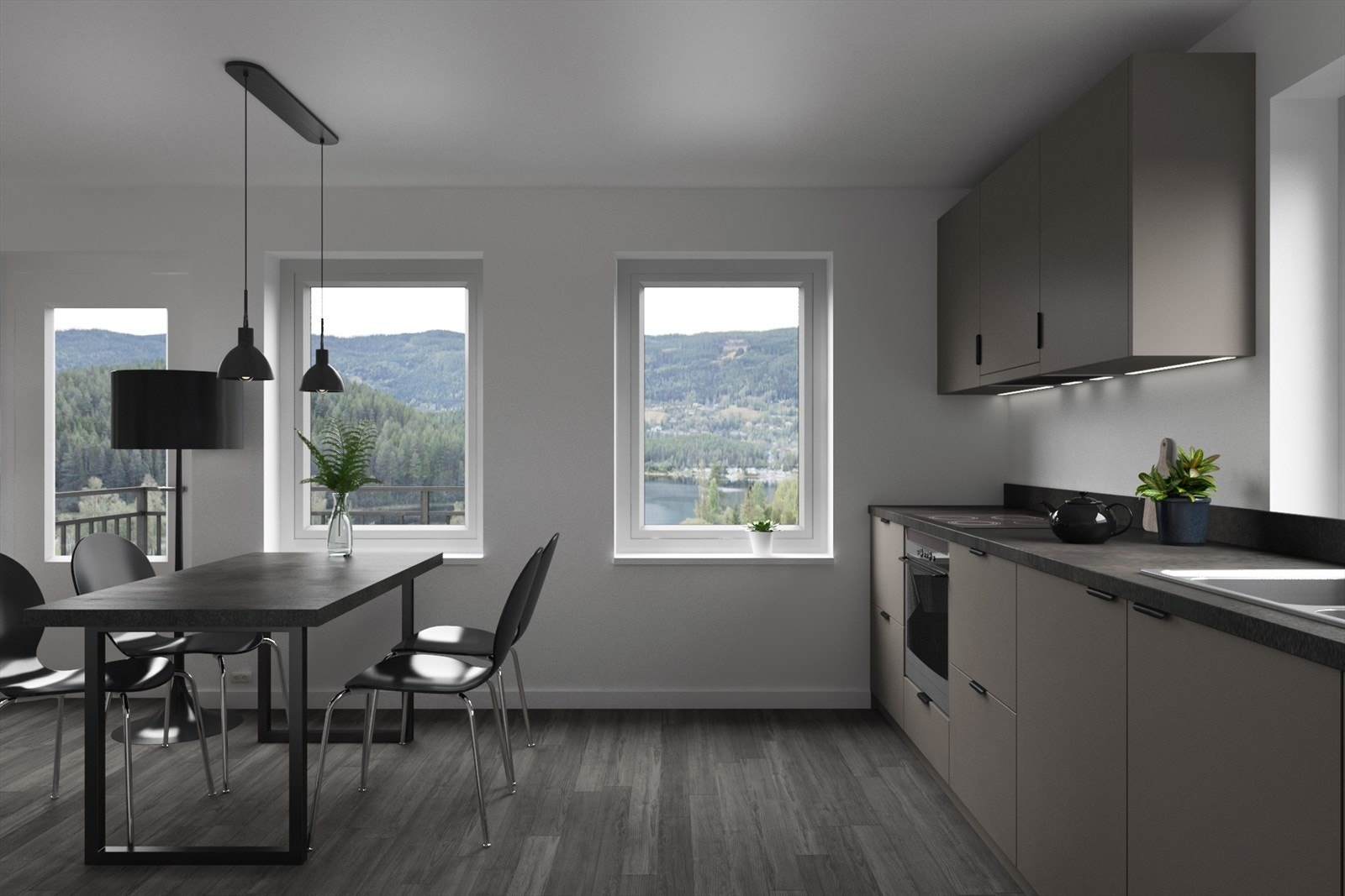 Fjordsikt. (Generell Illustrasjon fra leilighet 3 og 4). Galleribilde