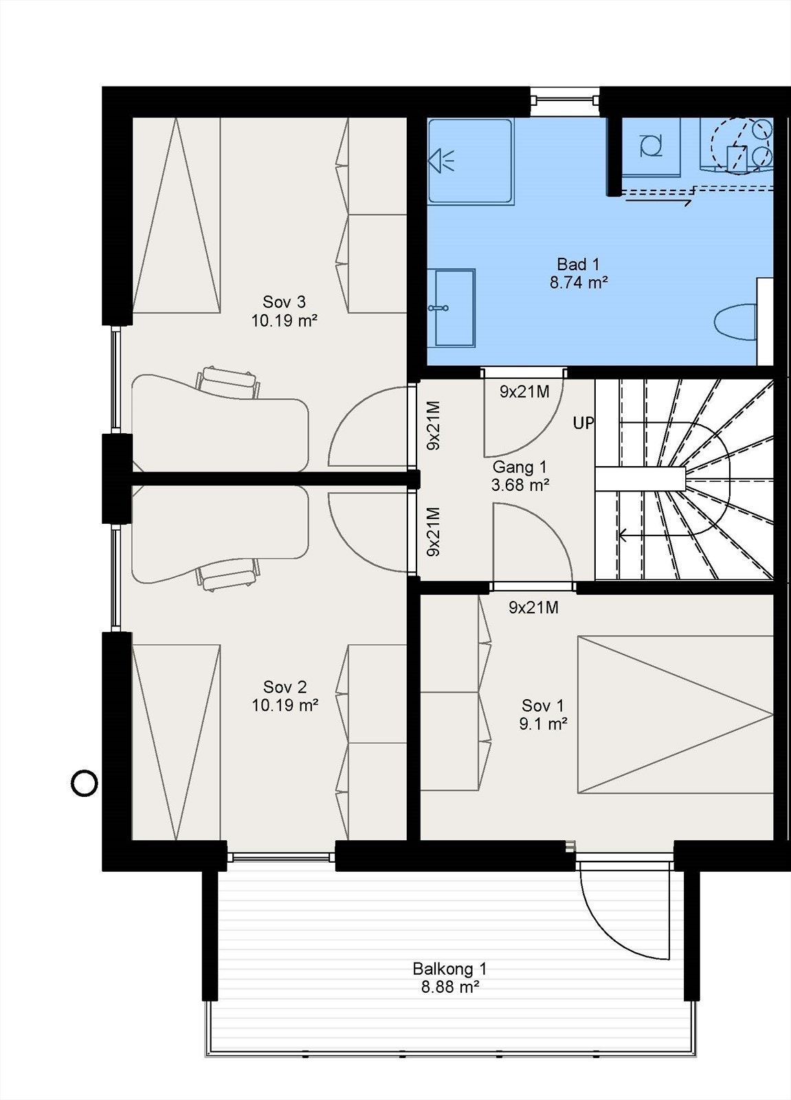 Plan 2.etasje Galleribilde
