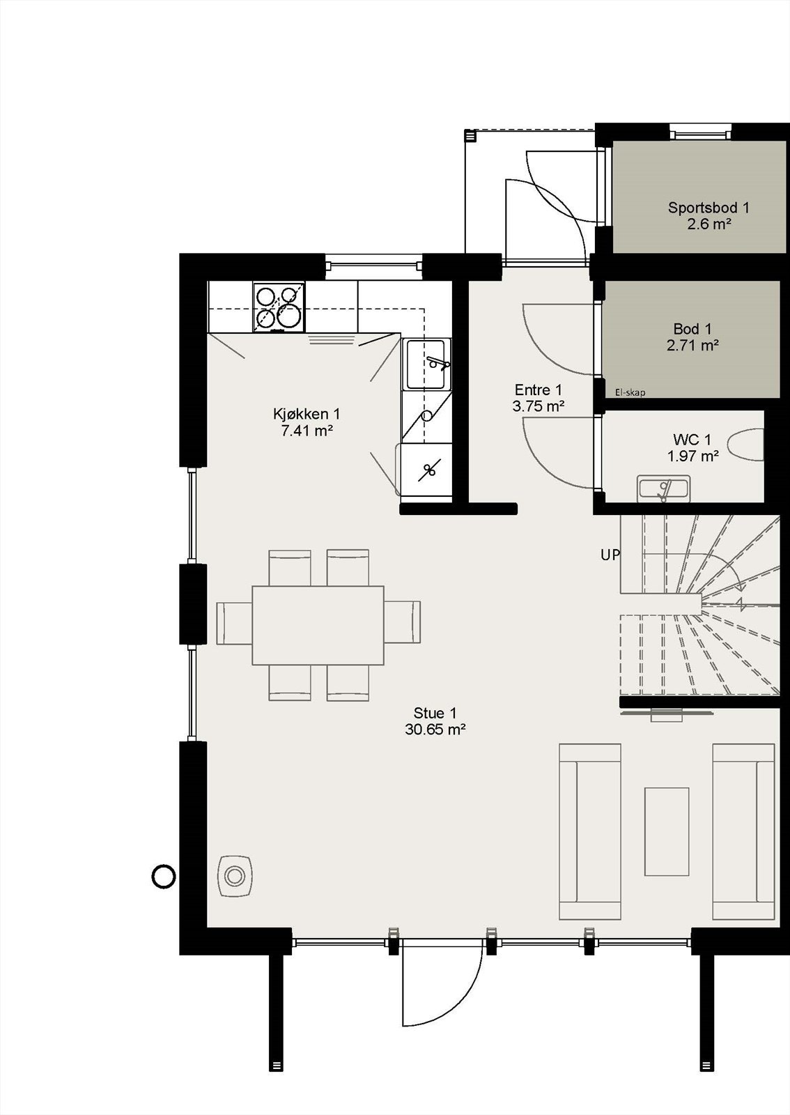 Plan 1.etasje Galleribilde