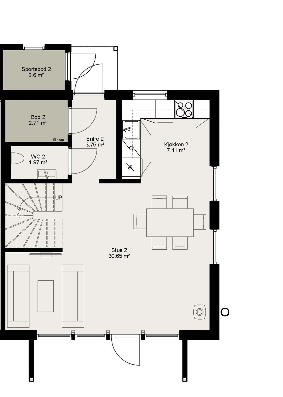 Plan 1.etasje Galleribilde