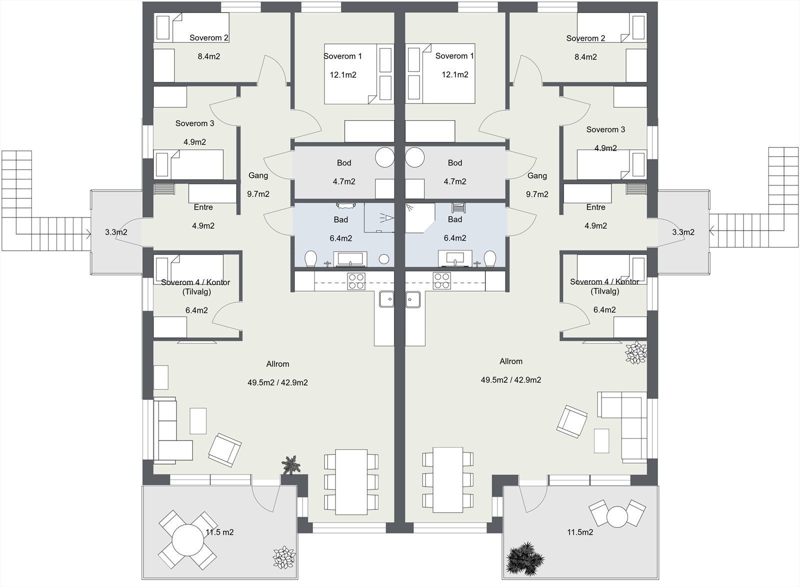 4-mannsbolig Brage - Plan 2 - 2D Floor Plan.jpg Galleribilde