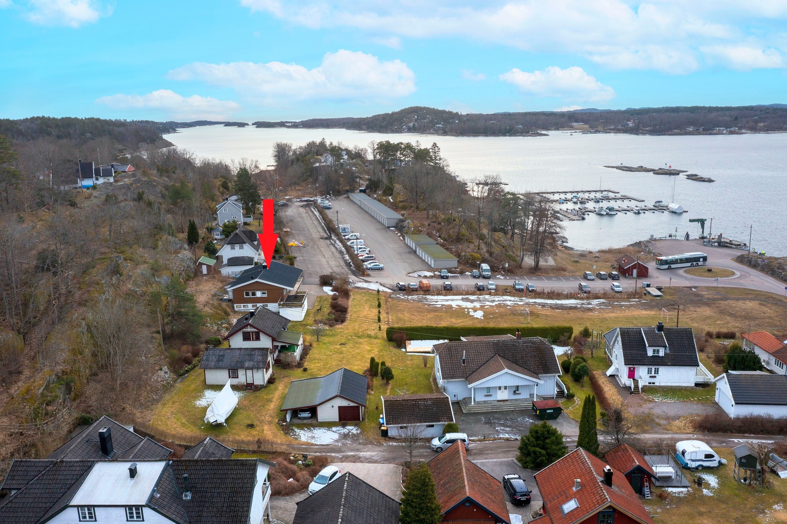 Dronebilde mot sør Galleribilde