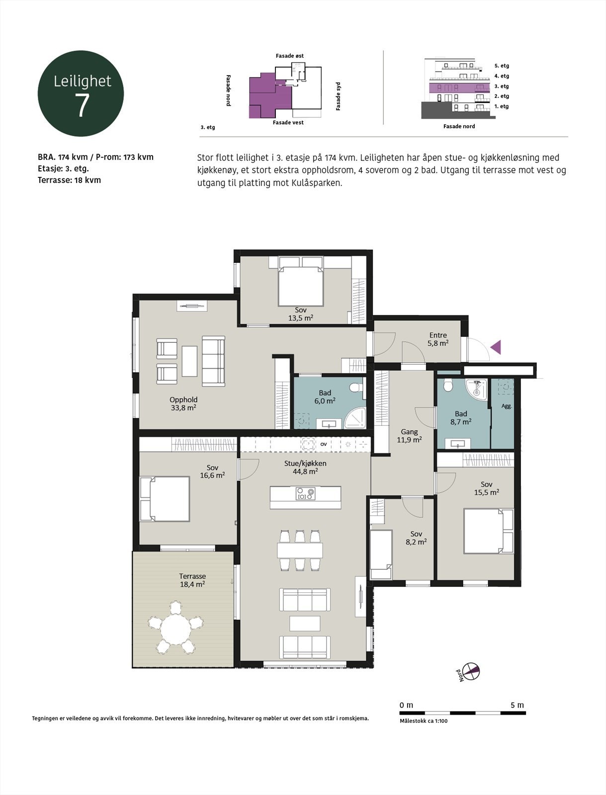 Plantegning leilighet 7 Galleribilde