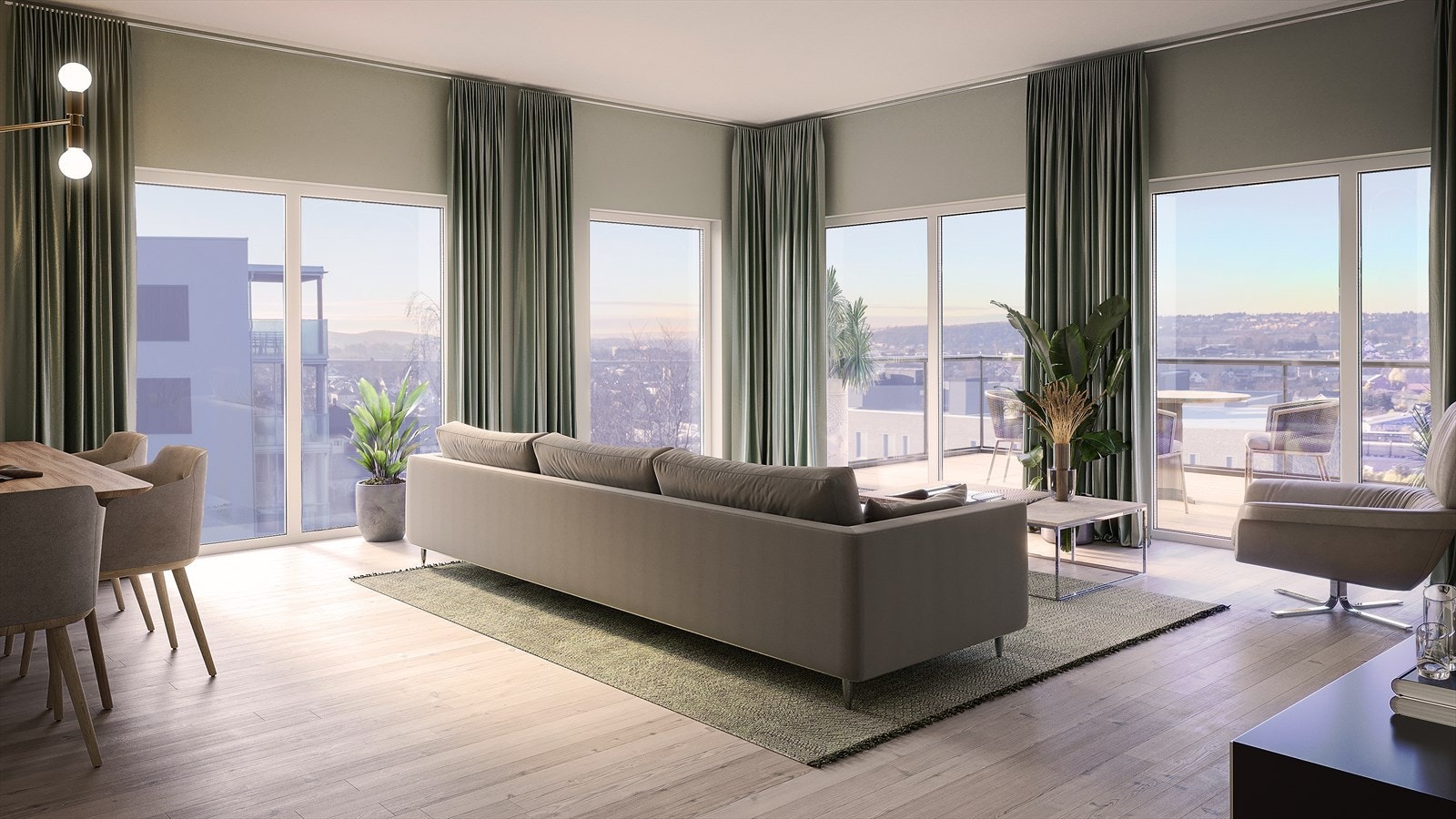 Med store vindusflater har du fine lysforhold og fantastisk utsikt utover Sarpsborg. Galleribilde