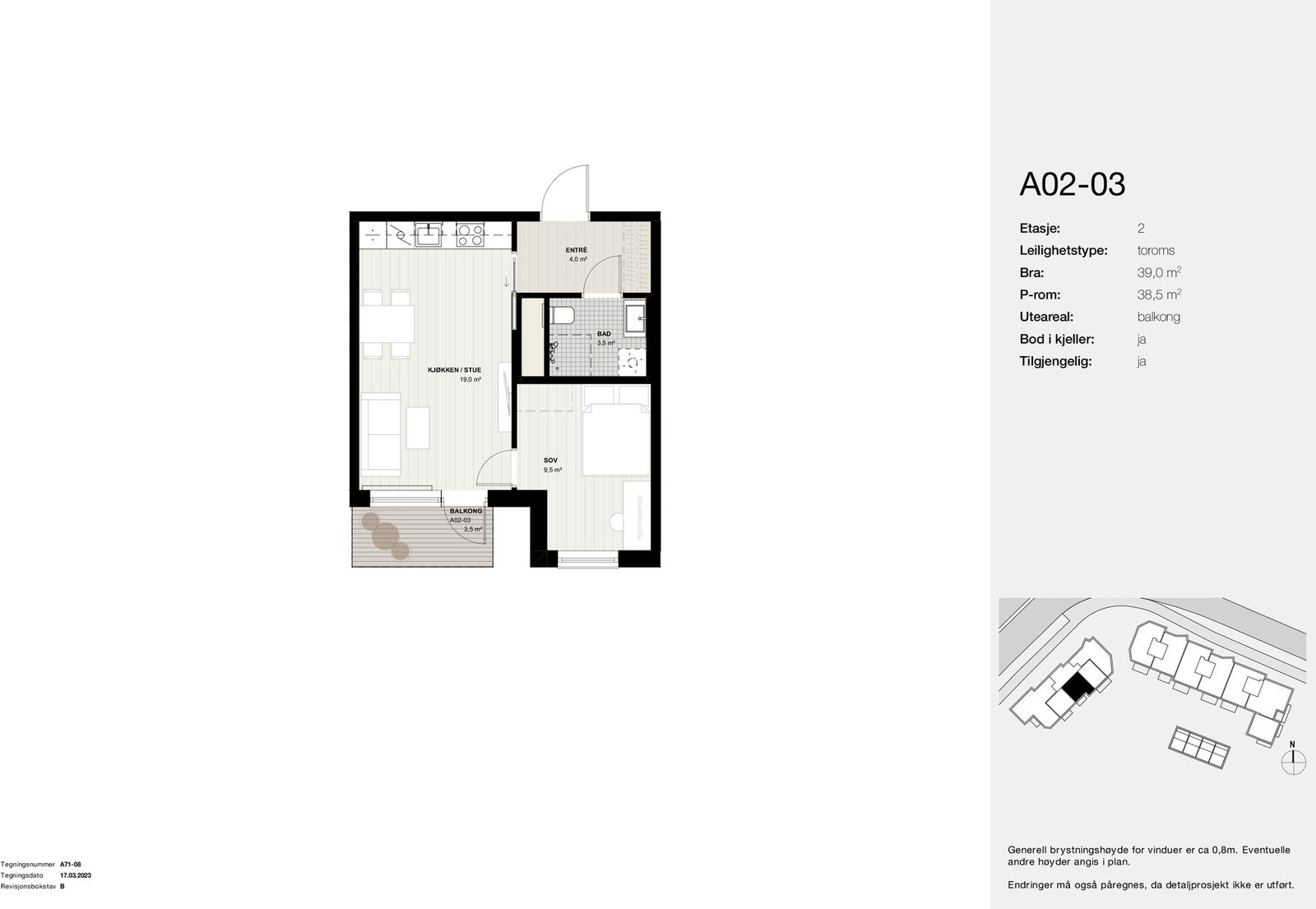 Planskisse A02-03 Galleribilde