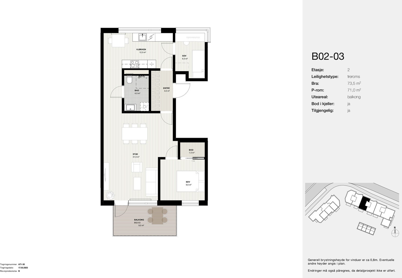 Planskisse B02-03 Galleribilde