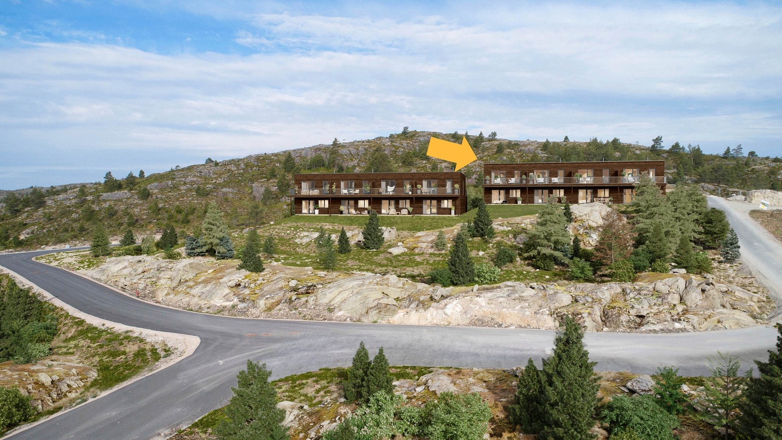 Rekkehusene vil skilte med nydelig utsikt og gode solforhold Galleribilde