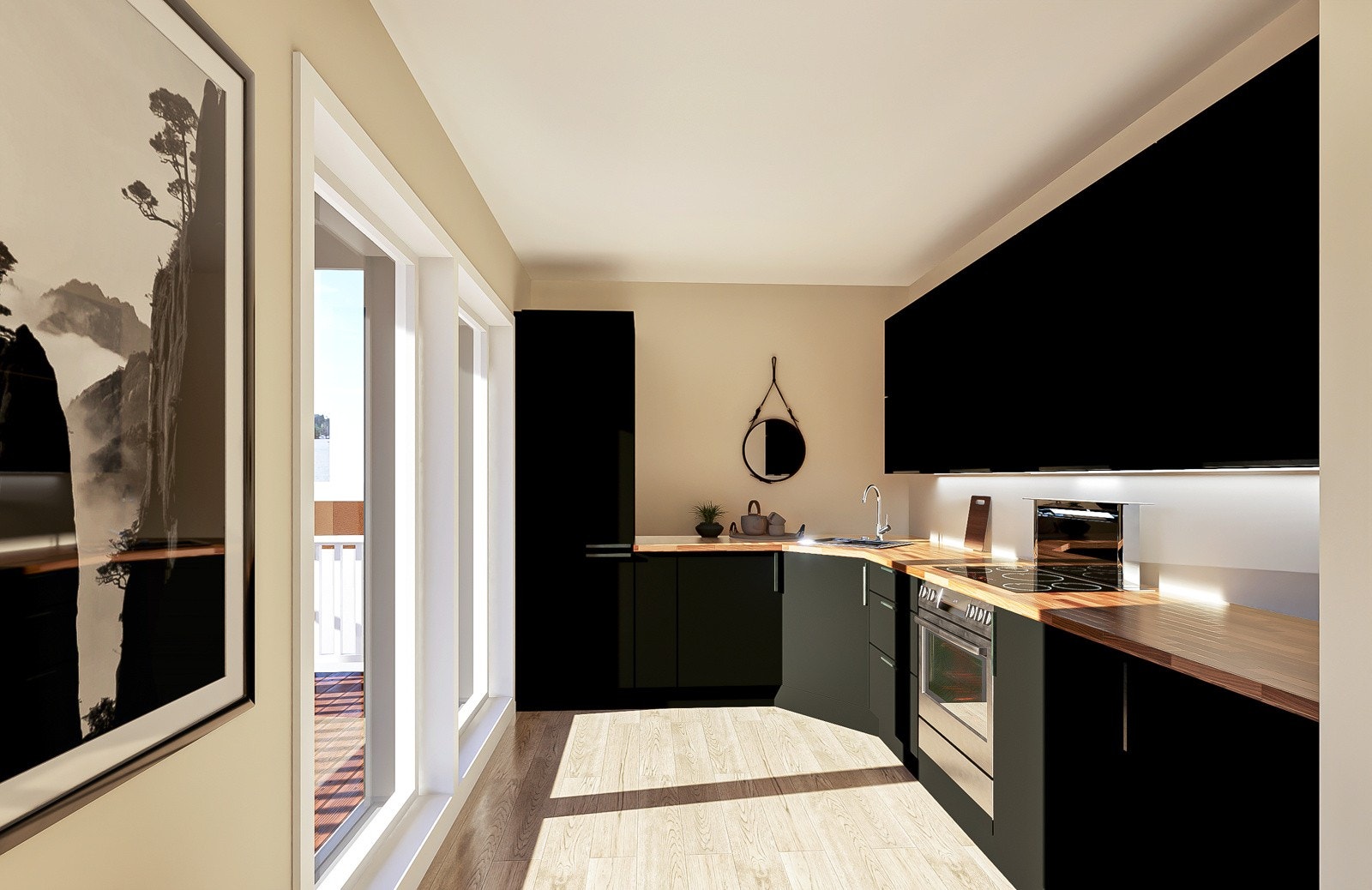 Kjokken_med_rett_benkeplate_1_etasje Galleribilde