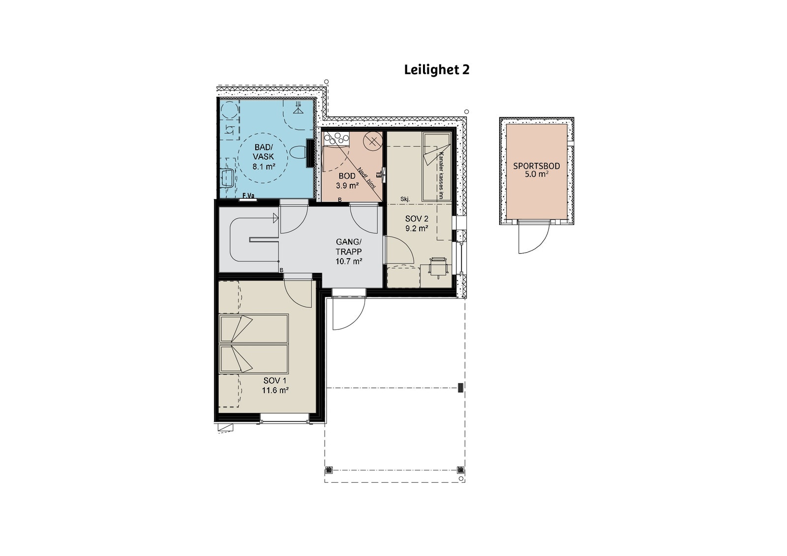 Plantegning av underetasjen. Forbehold om feil eller endringer i plantegningen. Galleribilde