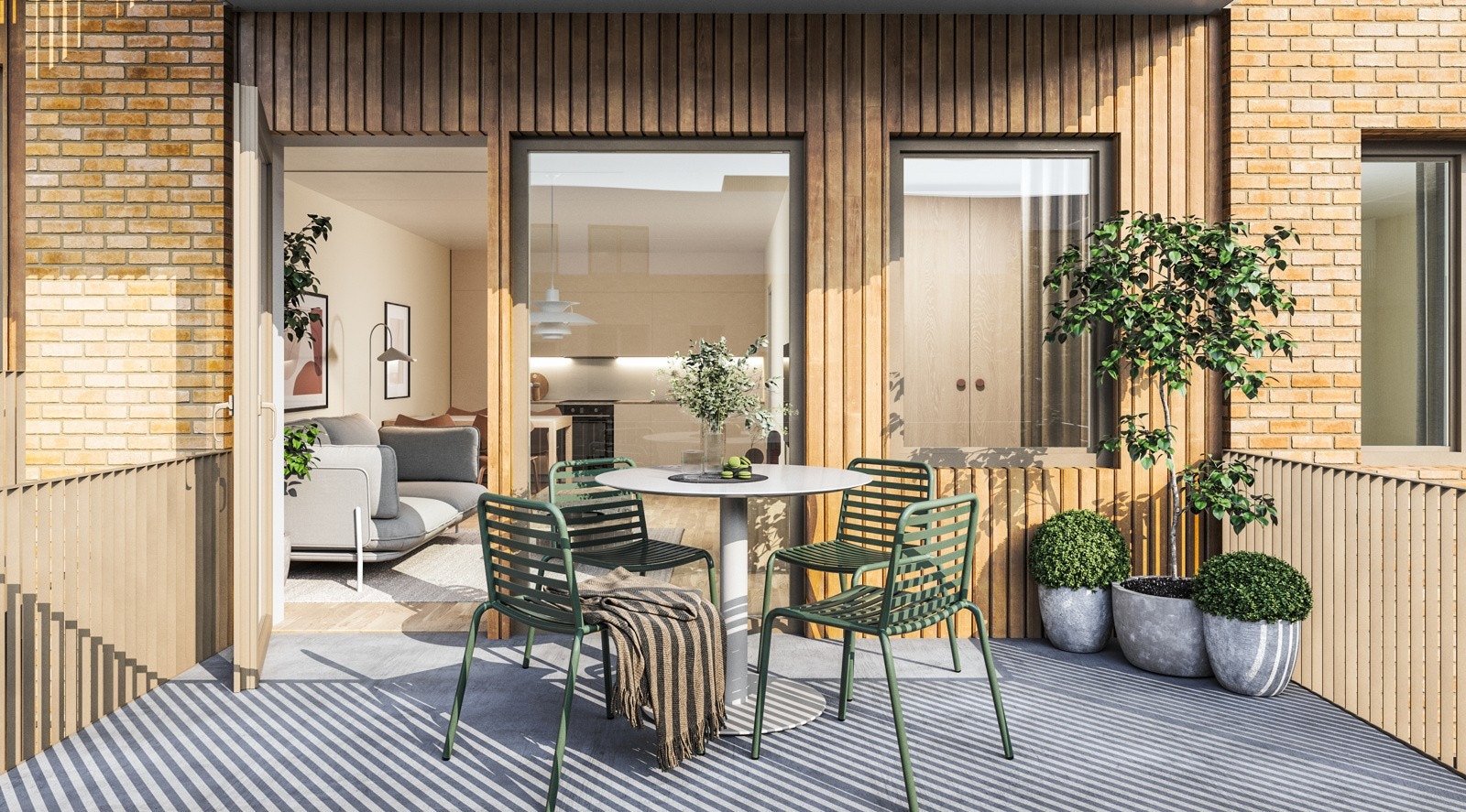 Trivelige og romslige balkonger med god plass til utemøbler. Her kan solen nytes! Galleribilde