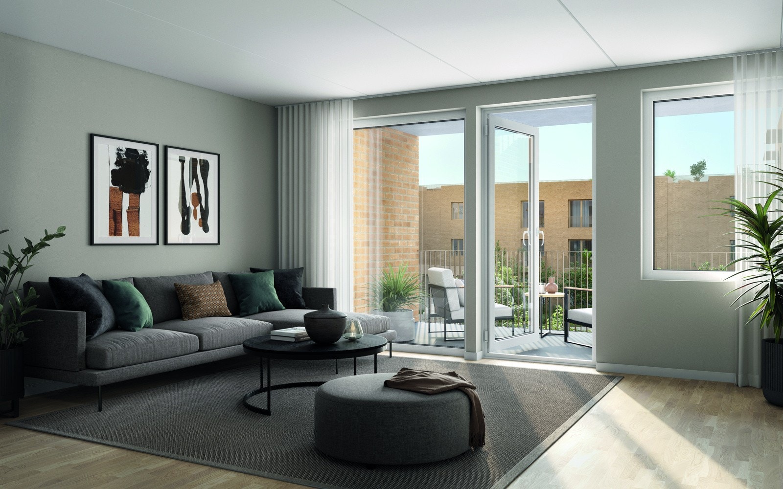 Lyse trivelige leiligheter med solrike og romslige balkonger. Her vil du trives! Galleribilde