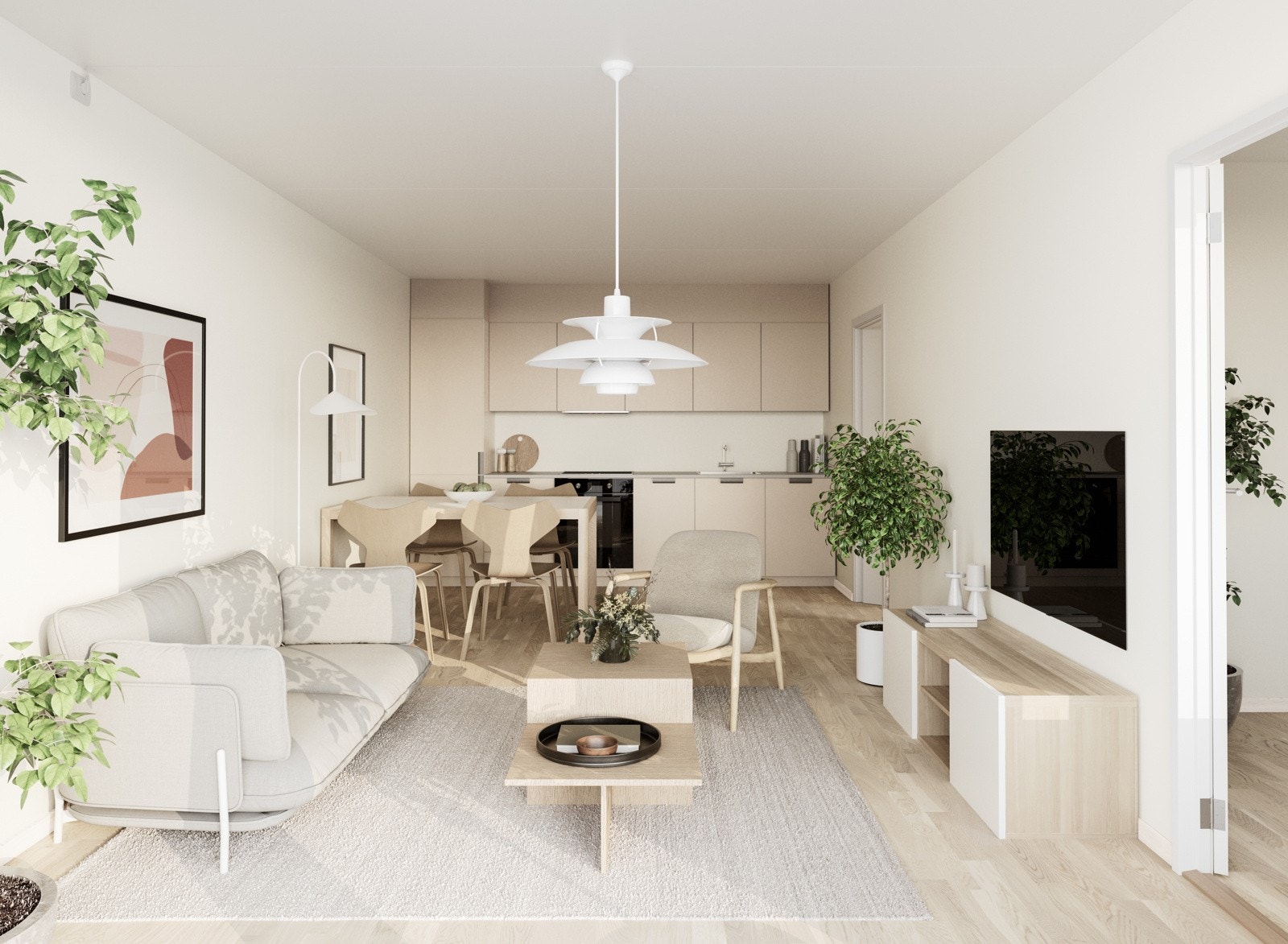 Energieffektive leiligheter med god kvalitet. Kjøkken fra Sigdal, velg mellom fire stilpakker på kjøkken kostnadsfritt! Galleribilde