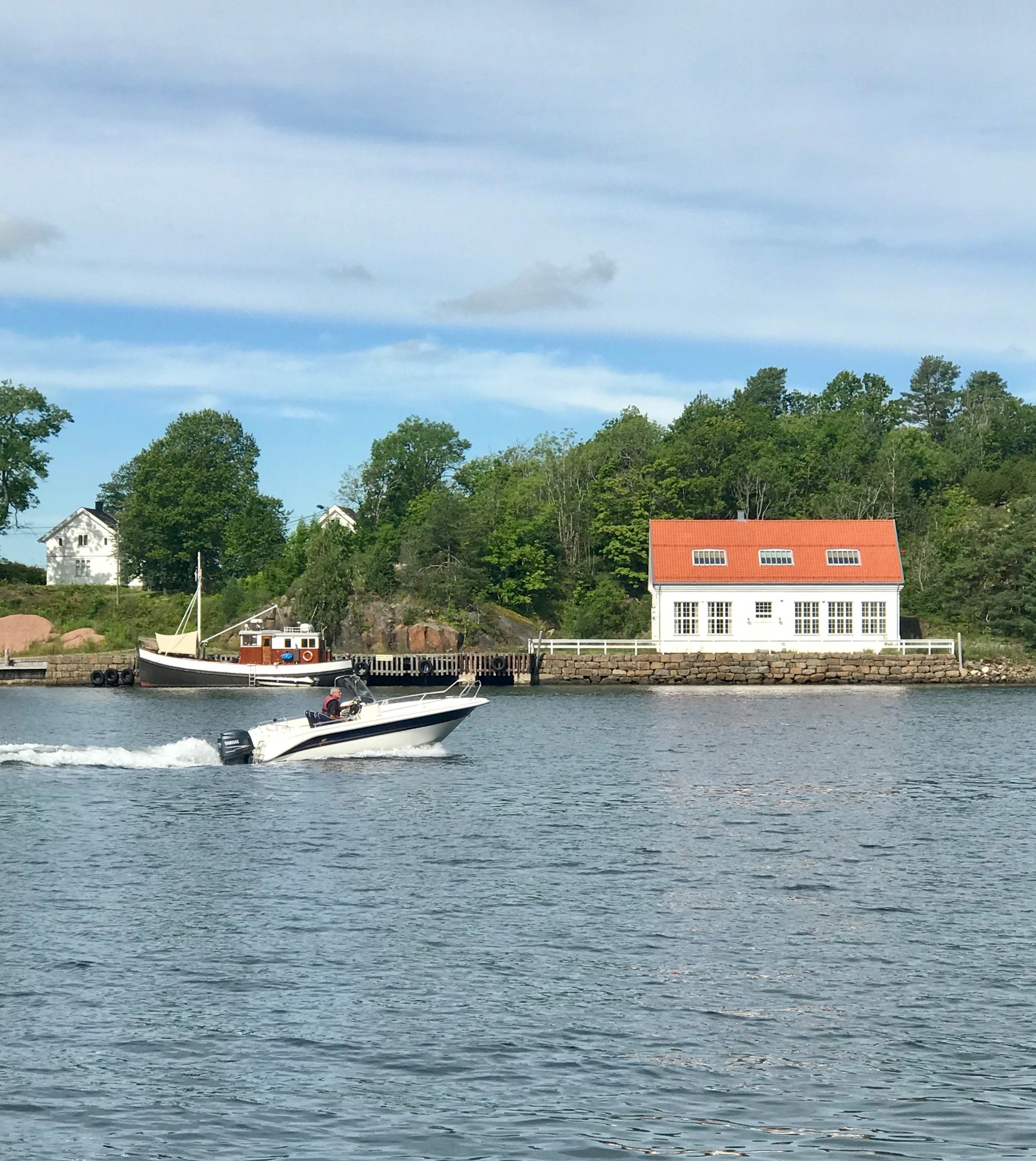 Utsikt fra brygga mot sundet og Håøya Galleribilde