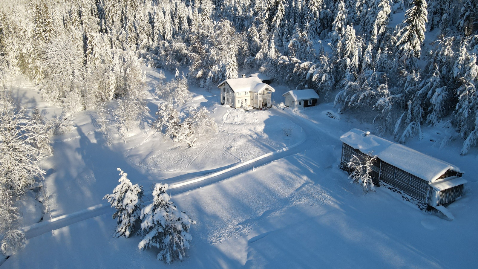 Vinter på Bergskog gård Galleribilde