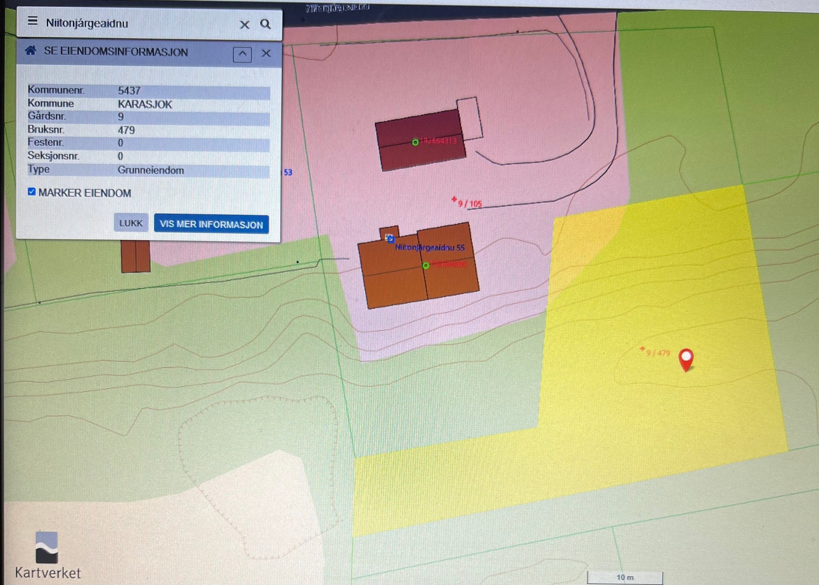 Kartverket: Tilleggstomt, 1325 kvm. Galleribilde