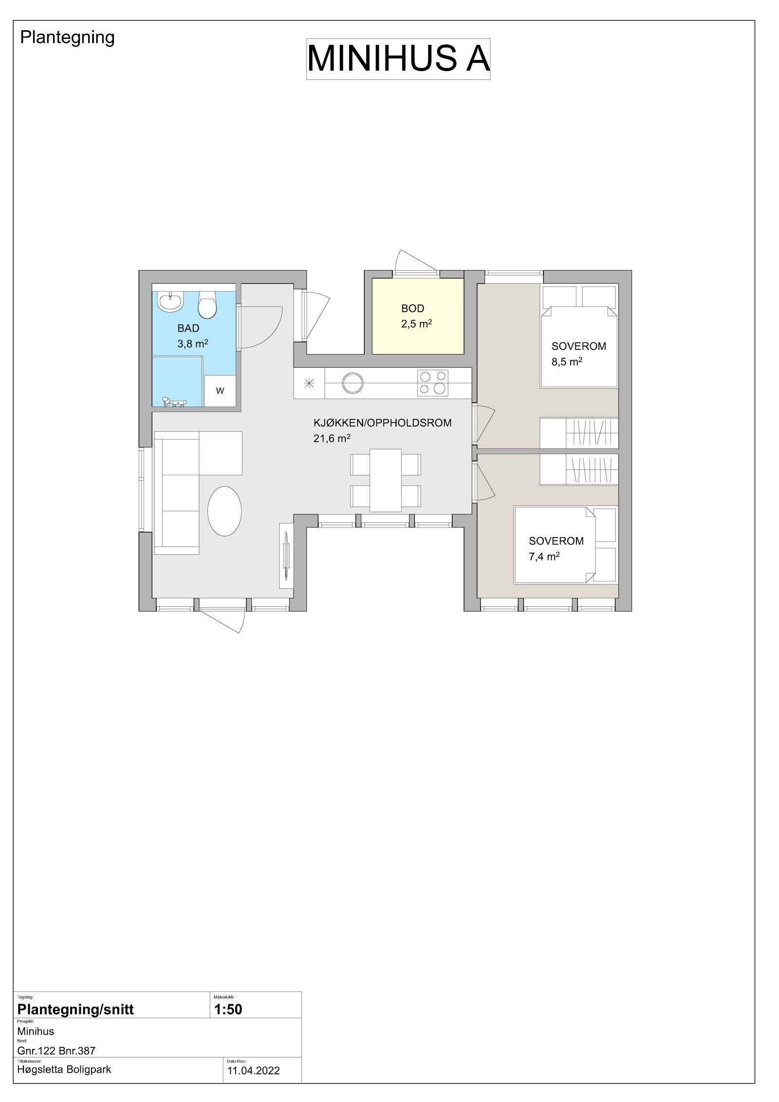 Minihus A plantegning Galleribilde