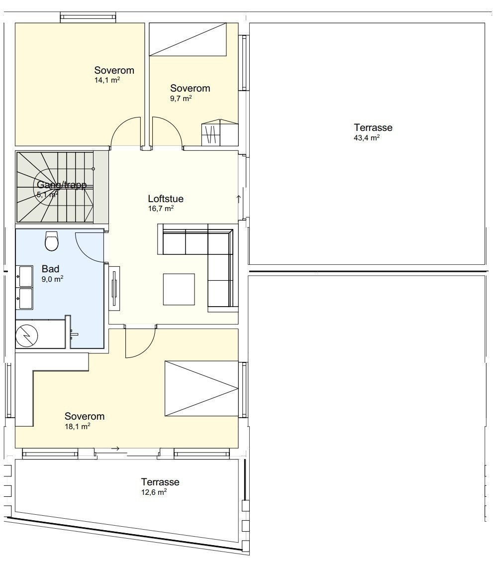Boligens planskisse 2. etasje Galleribilde
